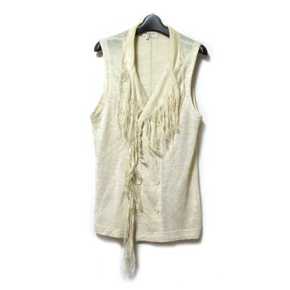 Yohji Yamamoto Yohji Yamamoto Pour Homme Fringe Linen Knit Vest Size US XL / EU 56 / 4 - 1 Thumbnail