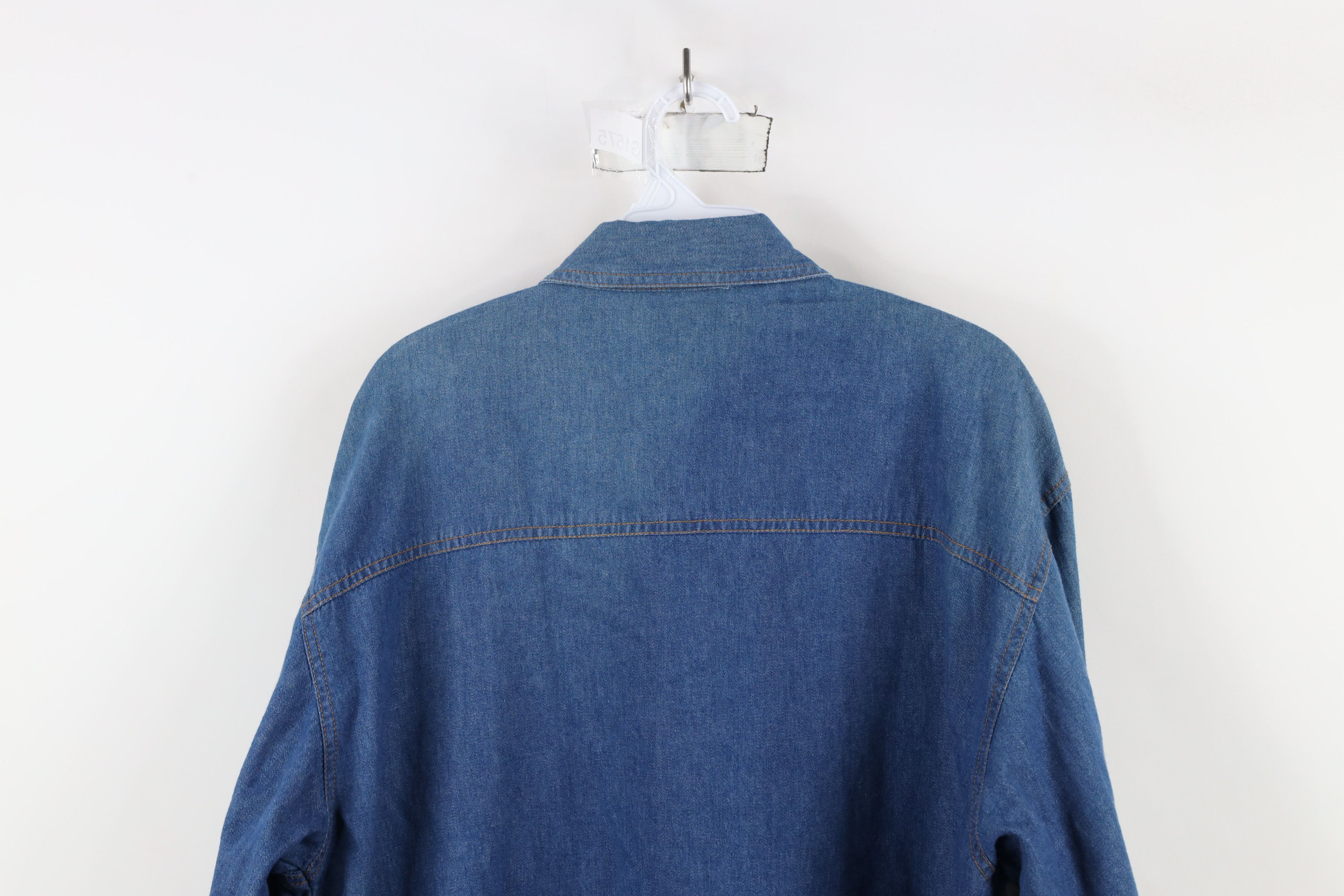 Vintage Vintage 90s Streetwear Teddy Bear Denim Jean Button Shirt Size M / US 6-8 / IT 42-44 - 14 Thumbnail