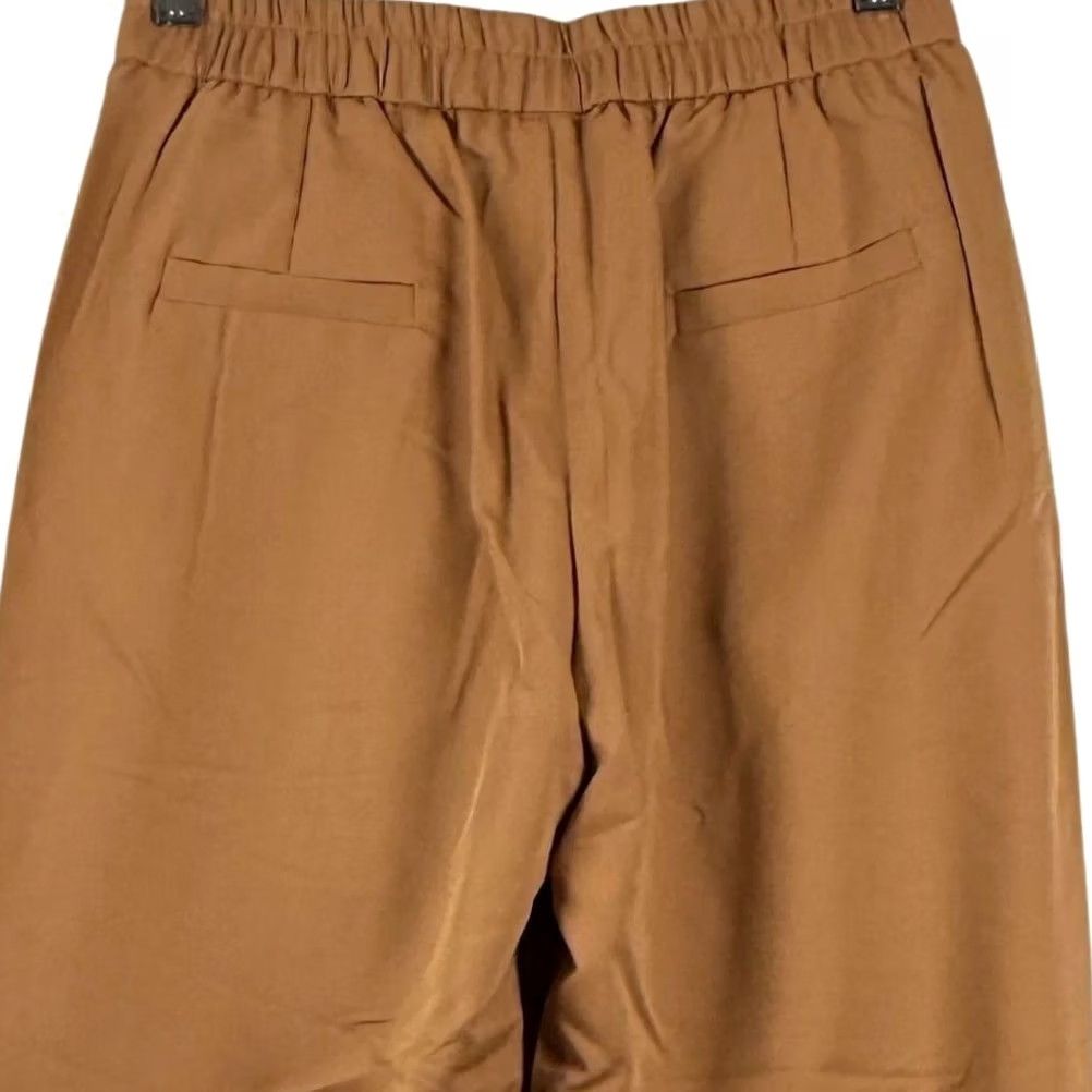 Camel NWT Womens L Wide-Leg Pleated Dress Pants Trousers Camel Brown High Rise Office Pants Size 36" / US 14 / IT 50 - 4 Thumbnail