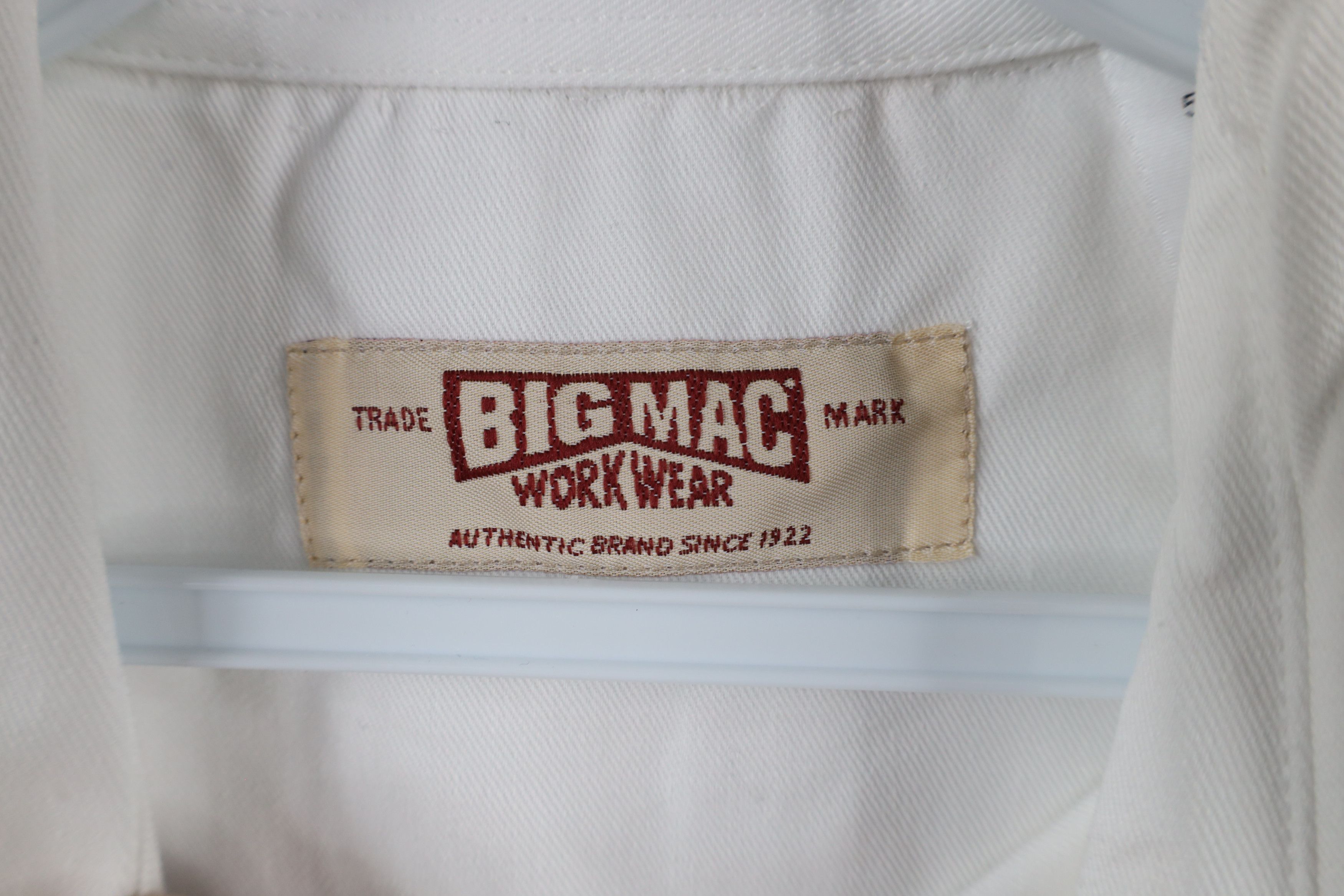 Big Mac × Vintage Vintage 90s Big Mac Workwear Collared Button Shirt White Size US L / EU 52-54 / 3 - 5 Thumbnail