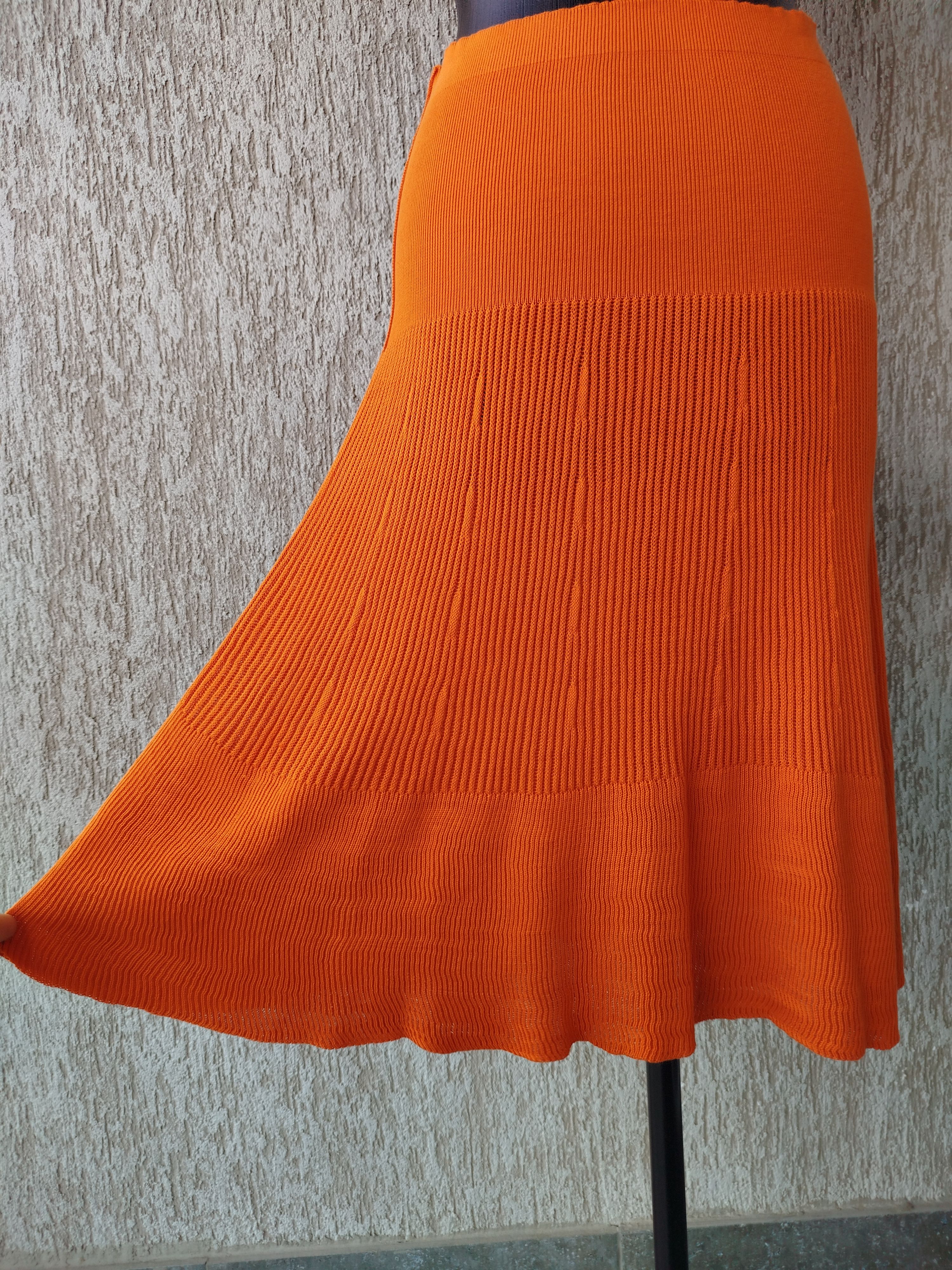Sonia Rykiel Skirt Elastic Waist Knee Lingth Ribbed Knit Cotton Size 44 Size 32" / US 10 / IT 46 - 3 Thumbnail