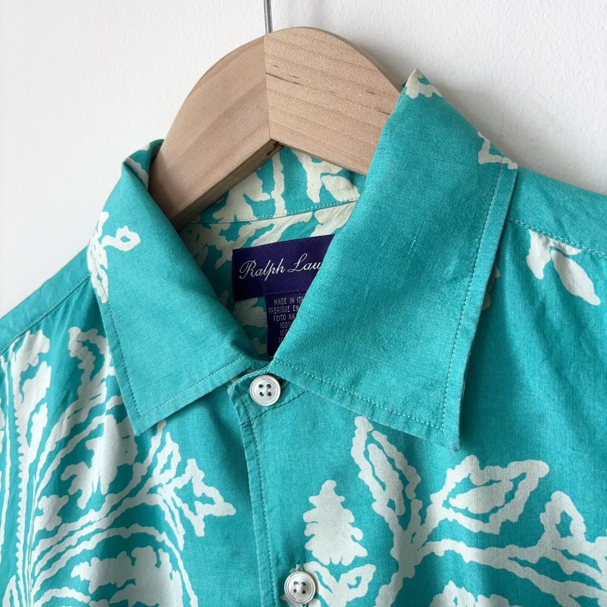Ralph Lauren Purple Label 100% Silk Floral Hawaiian Shirt Made in Italy Size US L / EU 52-54 / 3 - 4 Thumbnail