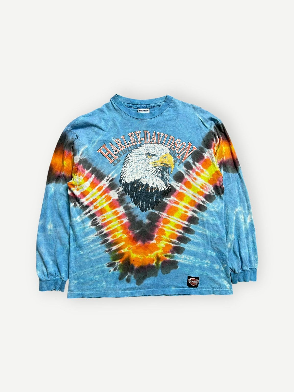 Vintage Harley Davidson Tie Dye Long Sleeve Hanes USA