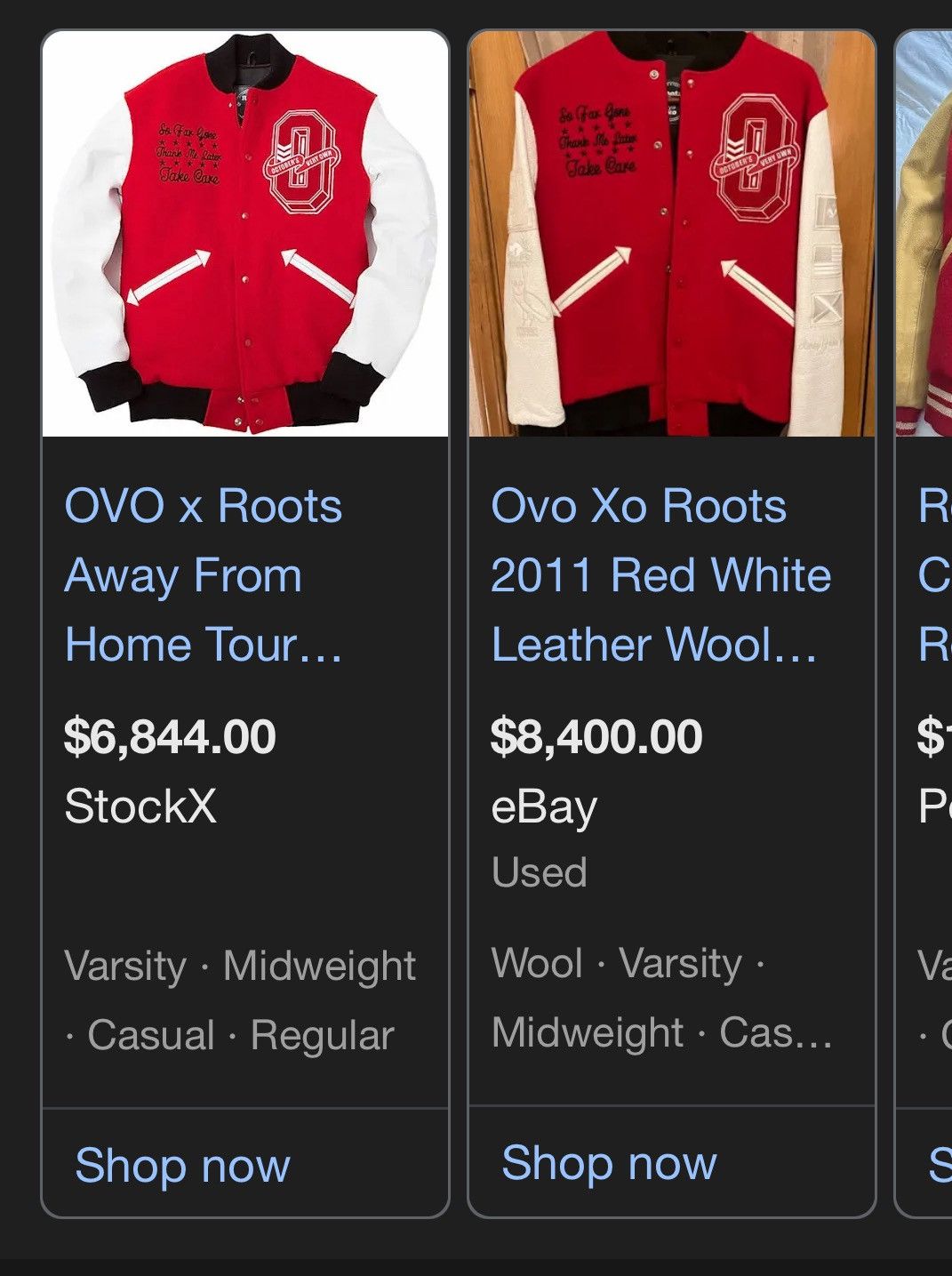 October's Very Own × Roots F&F OVO X ROOTS Away From Home Tour Varsity Jacket Size XL Size US XL / EU 56 / 4 - 10 Thumbnail