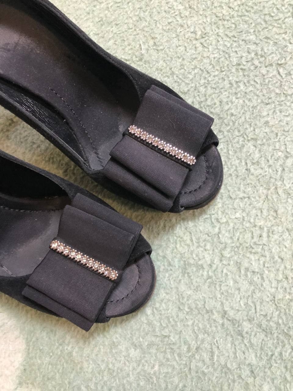 Dolce & Gabbana Dolce & Gabbana Black Peep-Toe Platform Pumps Size US 8.5 / IT 38.5 - 16 Thumbnail