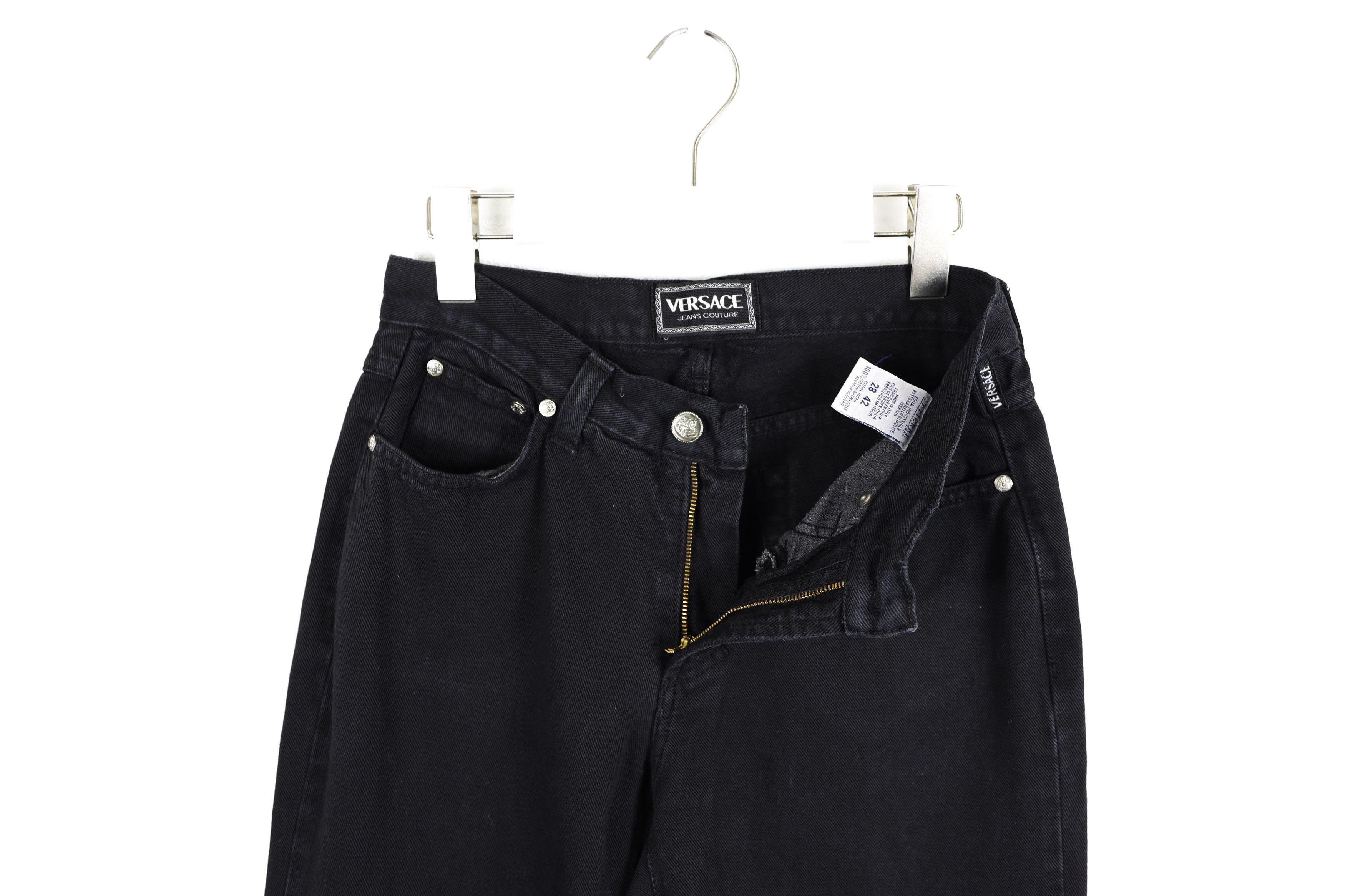 Versace × Versace Jeans Couture × Vintage Vintage Versace Jeans Couture Black Denim Jeans Pants Size 28" / US 6 / IT 42 - 6 Thumbnail