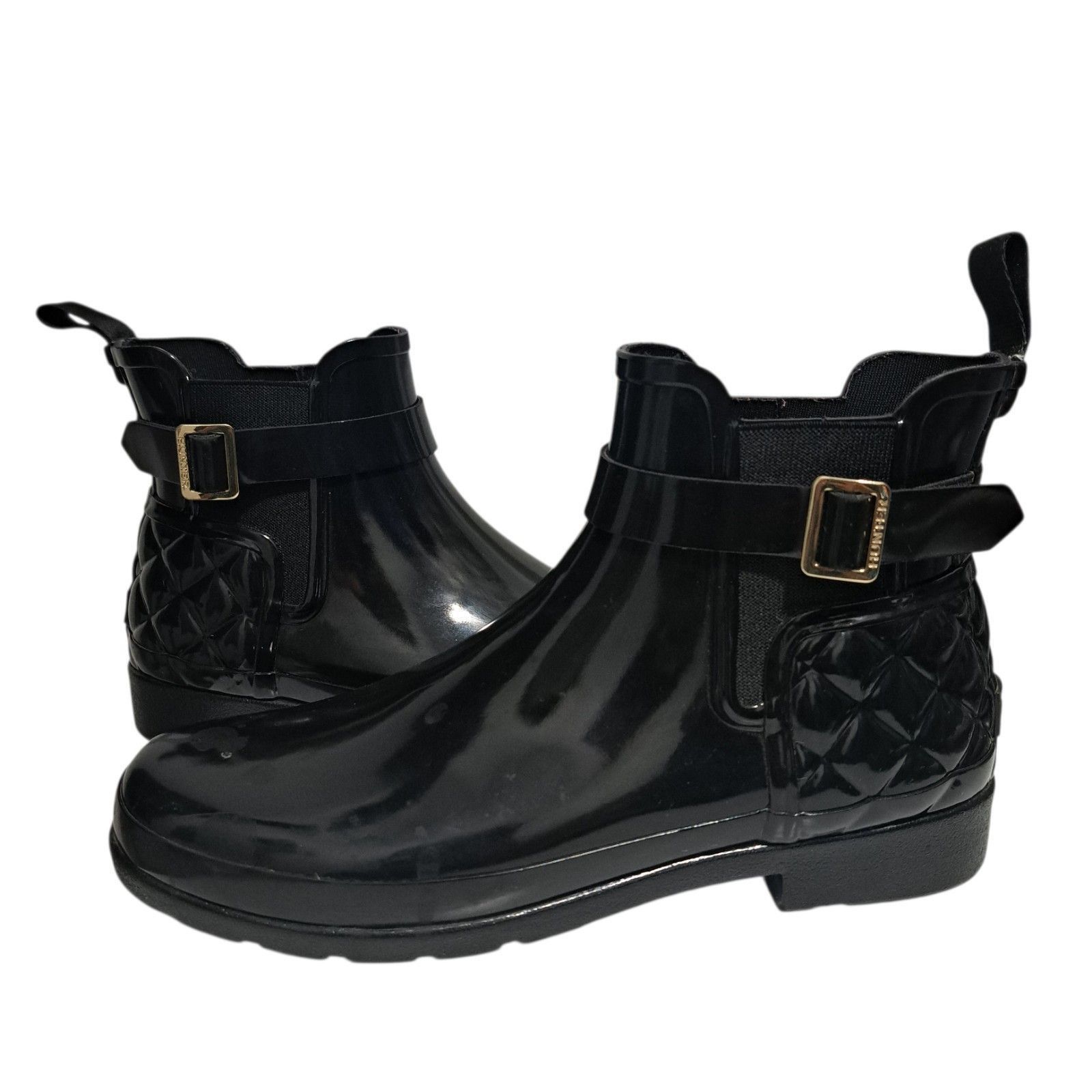 Hunter Hunter Women's Refined Quilted Gothic Winter Rain Rubber Che Size US 9 / IT 39 - 12 Thumbnail