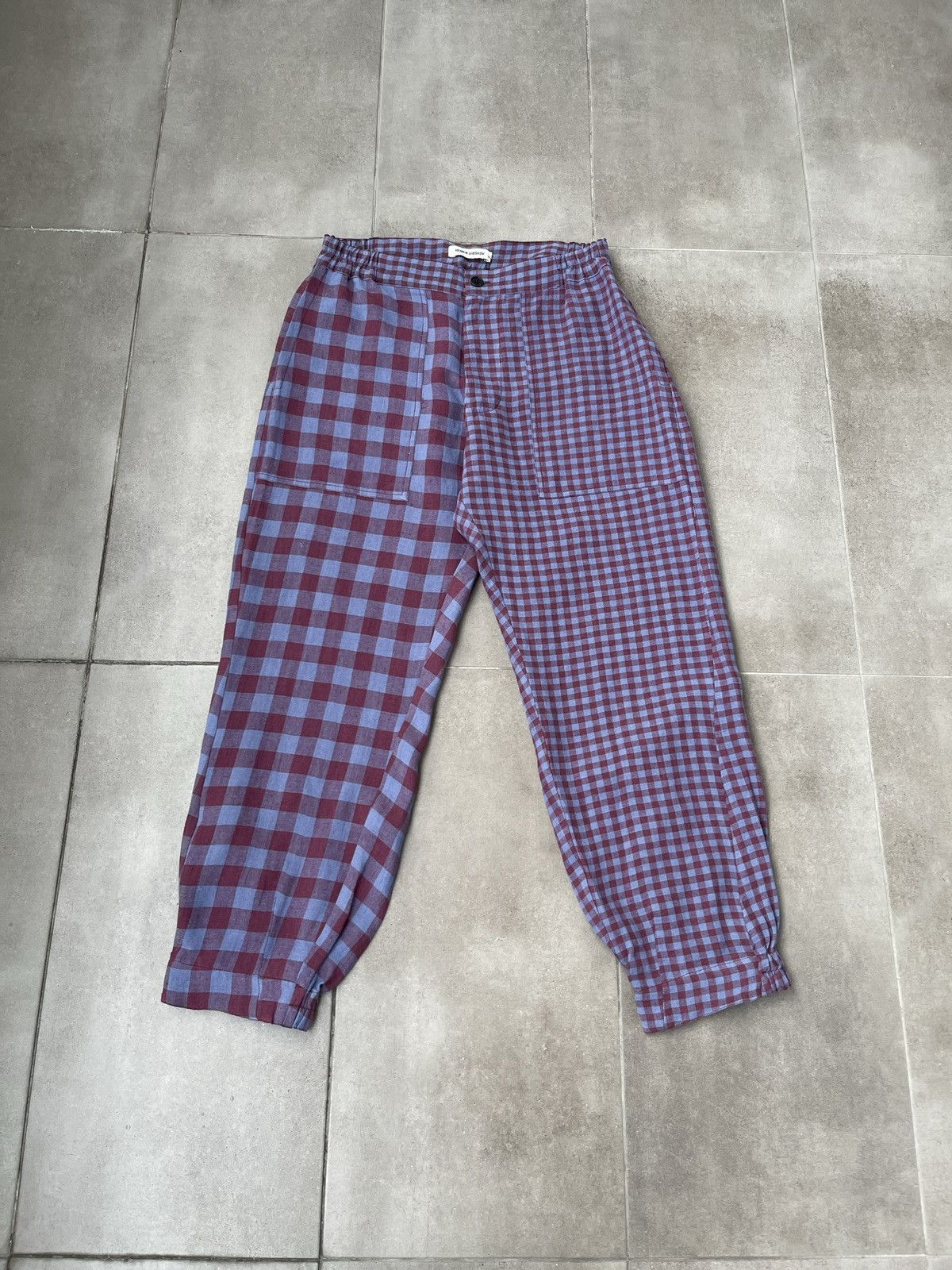 Henrik Vibskov !DS! SS22 Henrik Vibskov Mads Purple Checks Casual Pants Size US 32 / EU 48 - 5 Thumbnail