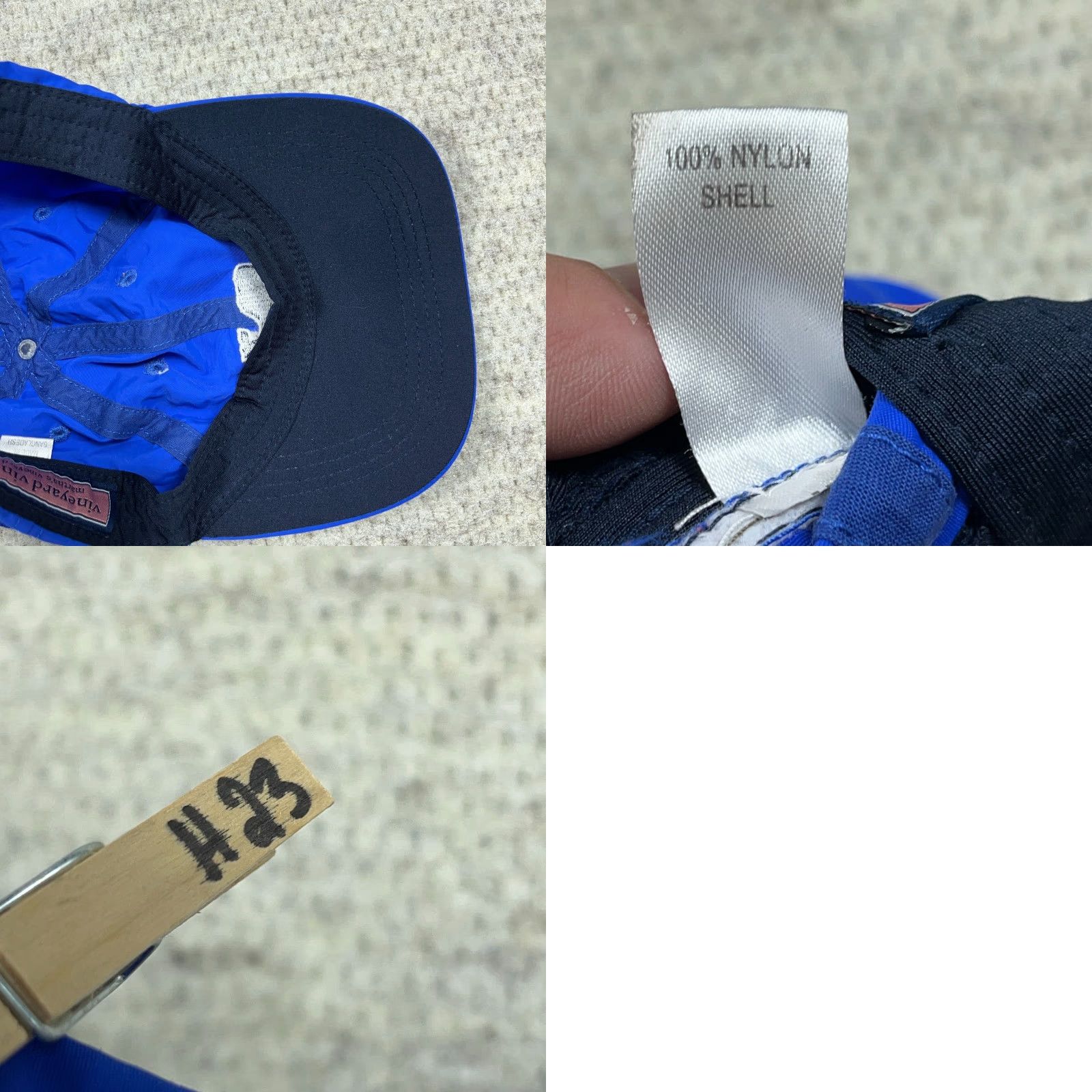 Vineyard Vines Vineyard Vines Hat Strap Back Cap Royal Blue Nylon Performance Running Preppy One Size Mens Size ONE SIZE - 8 Thumbnail