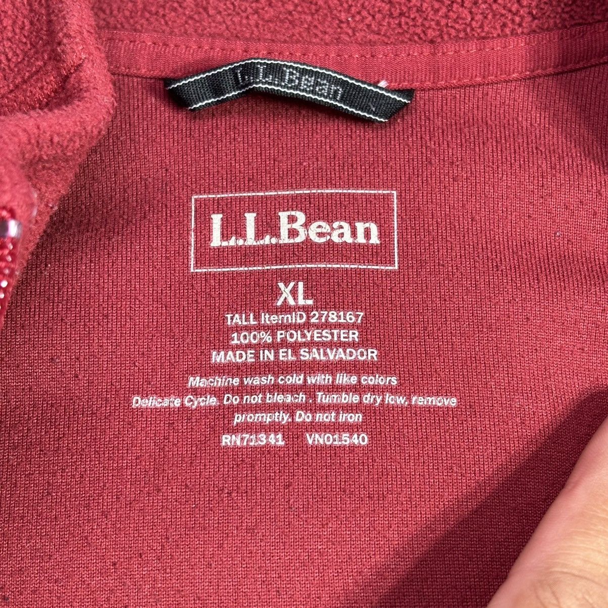 L.L. Bean LL Bean fleece Full zip Sweatshirt Men XL Red Mock Neck Size US XL / EU 56 / 4 - 2 Thumbnail