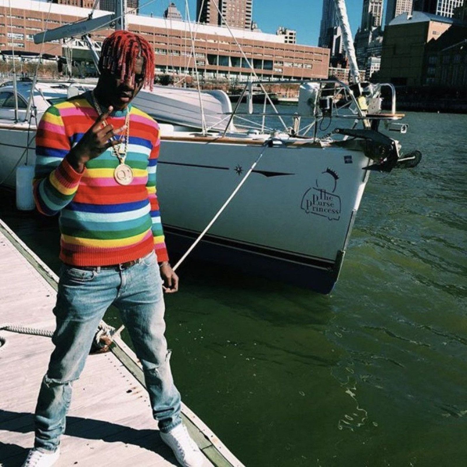 Saint Laurent Paris Saint Laurent Paris Hedi Slimane AW15 Rainbow Stripe Sweater Size US M / EU 48-50 / 2 - 2 Thumbnail
