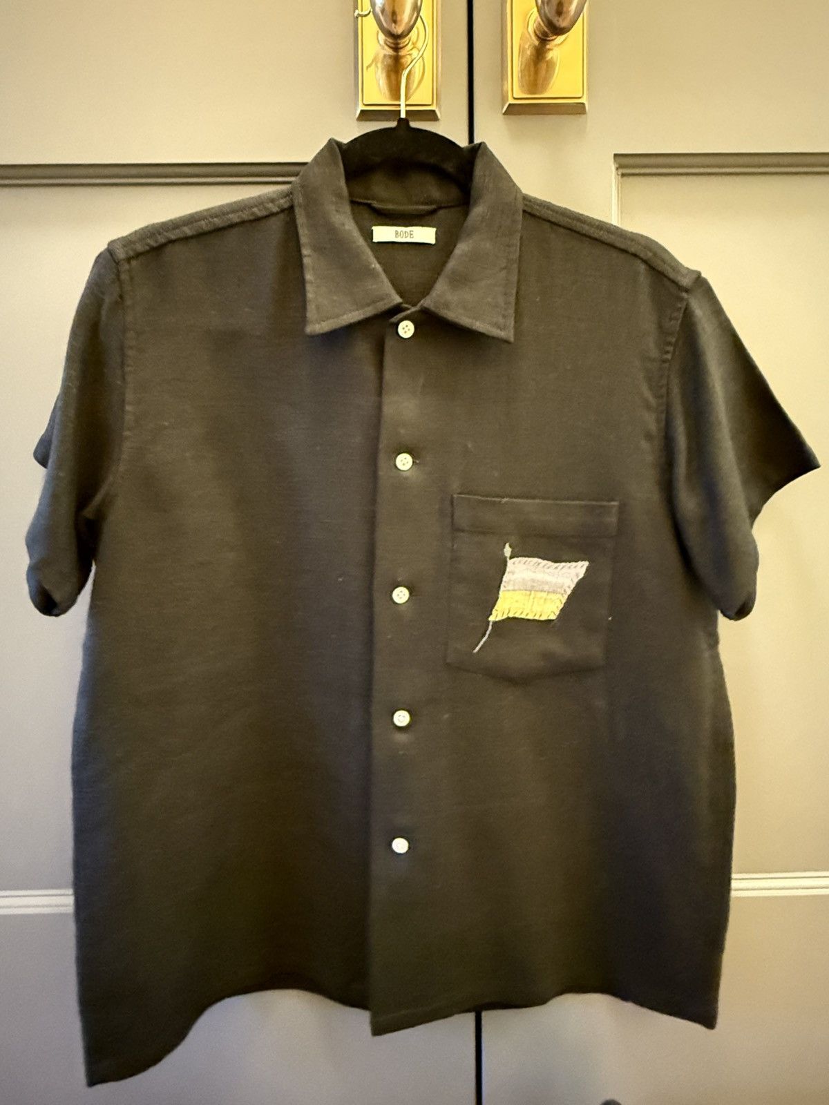 Bode Bode XS/S Short Sleeve Black Ukraine Shirt - NEW Size US S / EU 44-46 / 1 - 1 Thumbnail