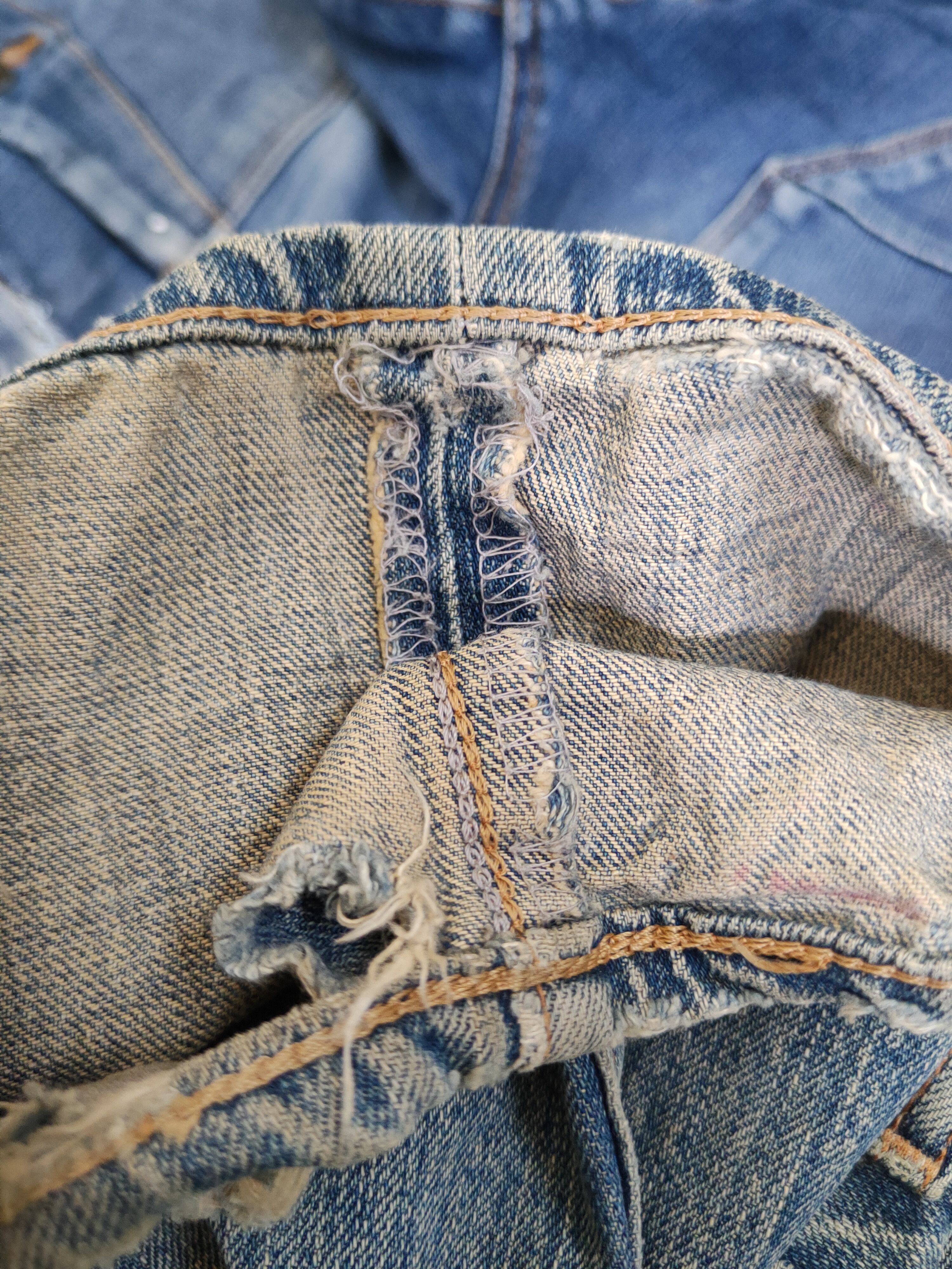 Edwin Edwin 503 Blue Distressed Ripped denim Jeans #W1969 Size 29" - 13 Thumbnail
