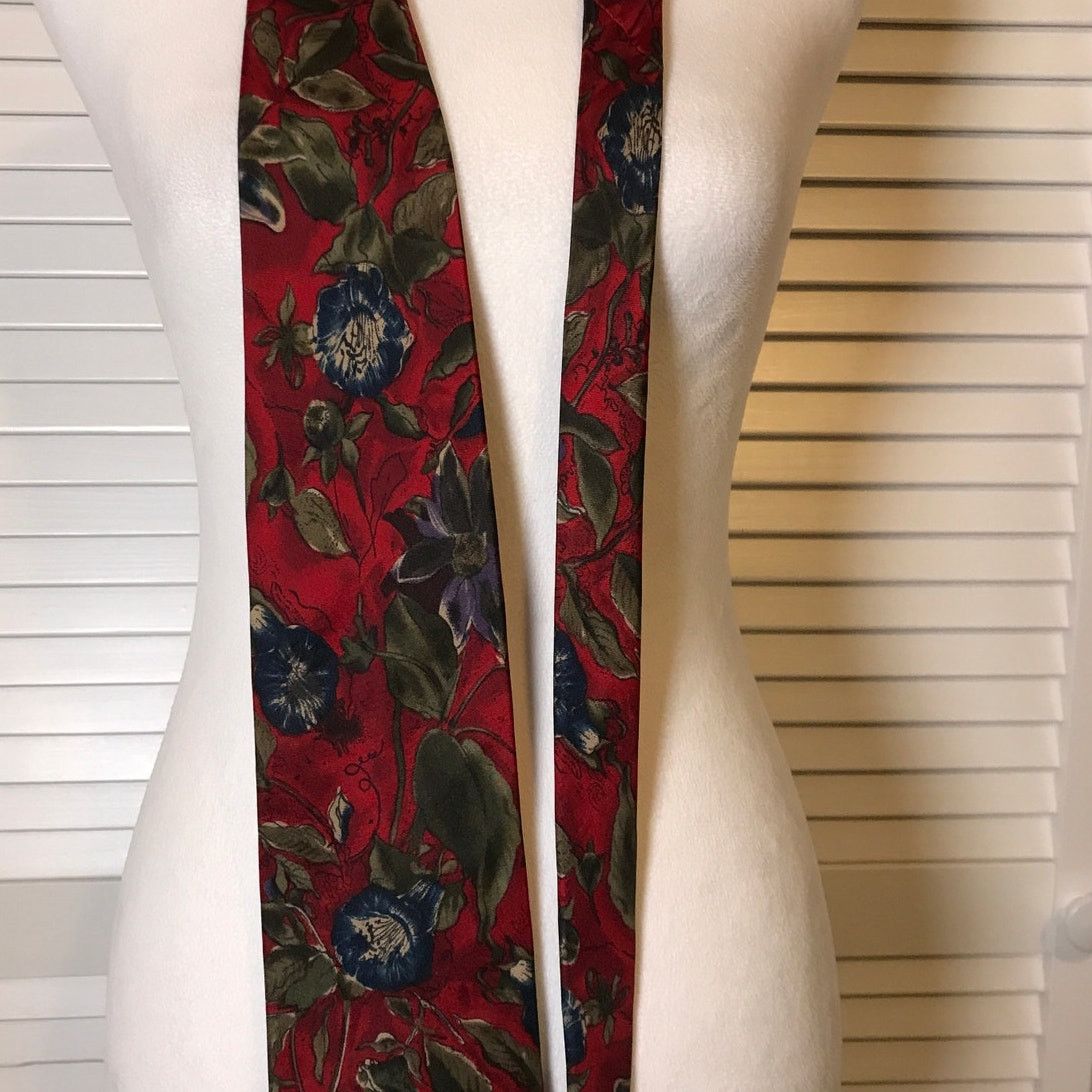 Other Wembley Red Floral Silk Classic Wide Men Necktie Size ONE SIZE - 3 Thumbnail