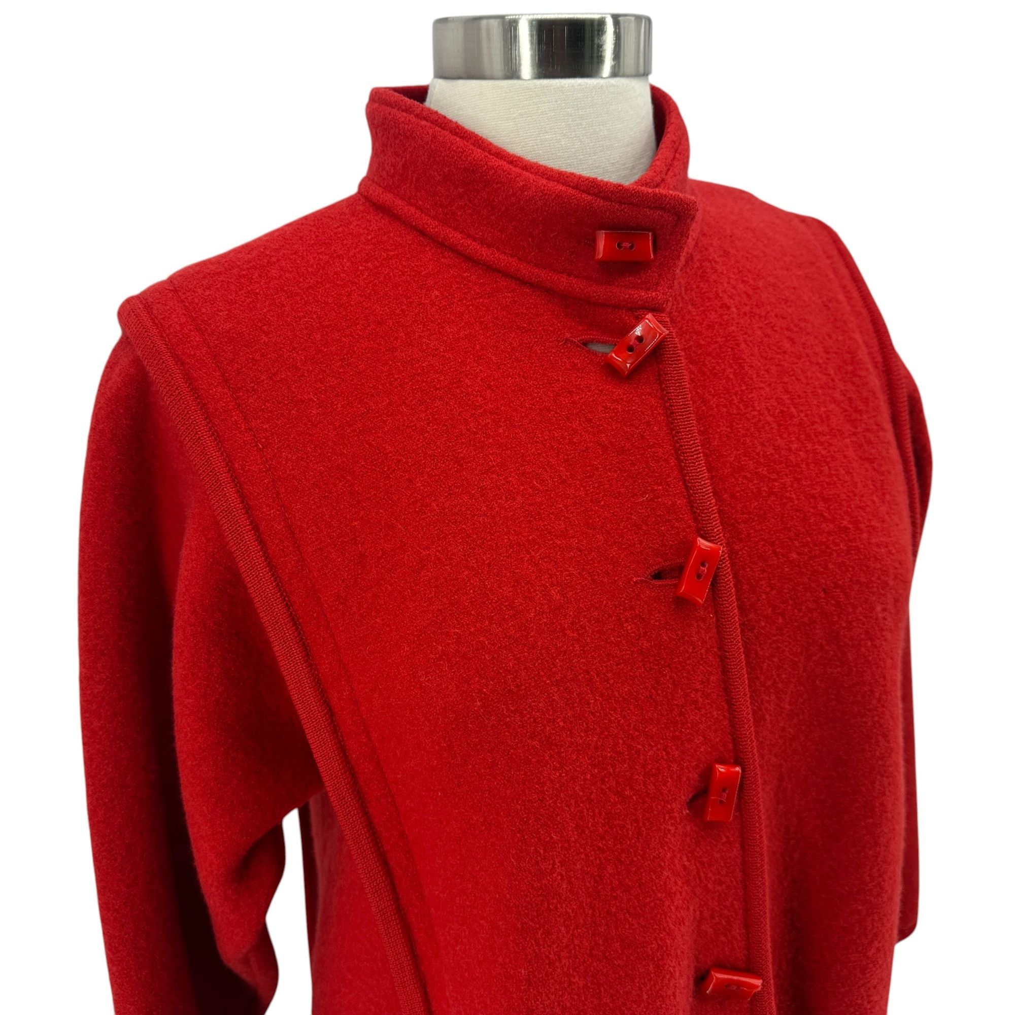 Other Vintage Geiger Womens Medium / 8 / 40 Jacket Boiled Wool Red Size M / US 6-8 / IT 42-44 - 2 Thumbnail
