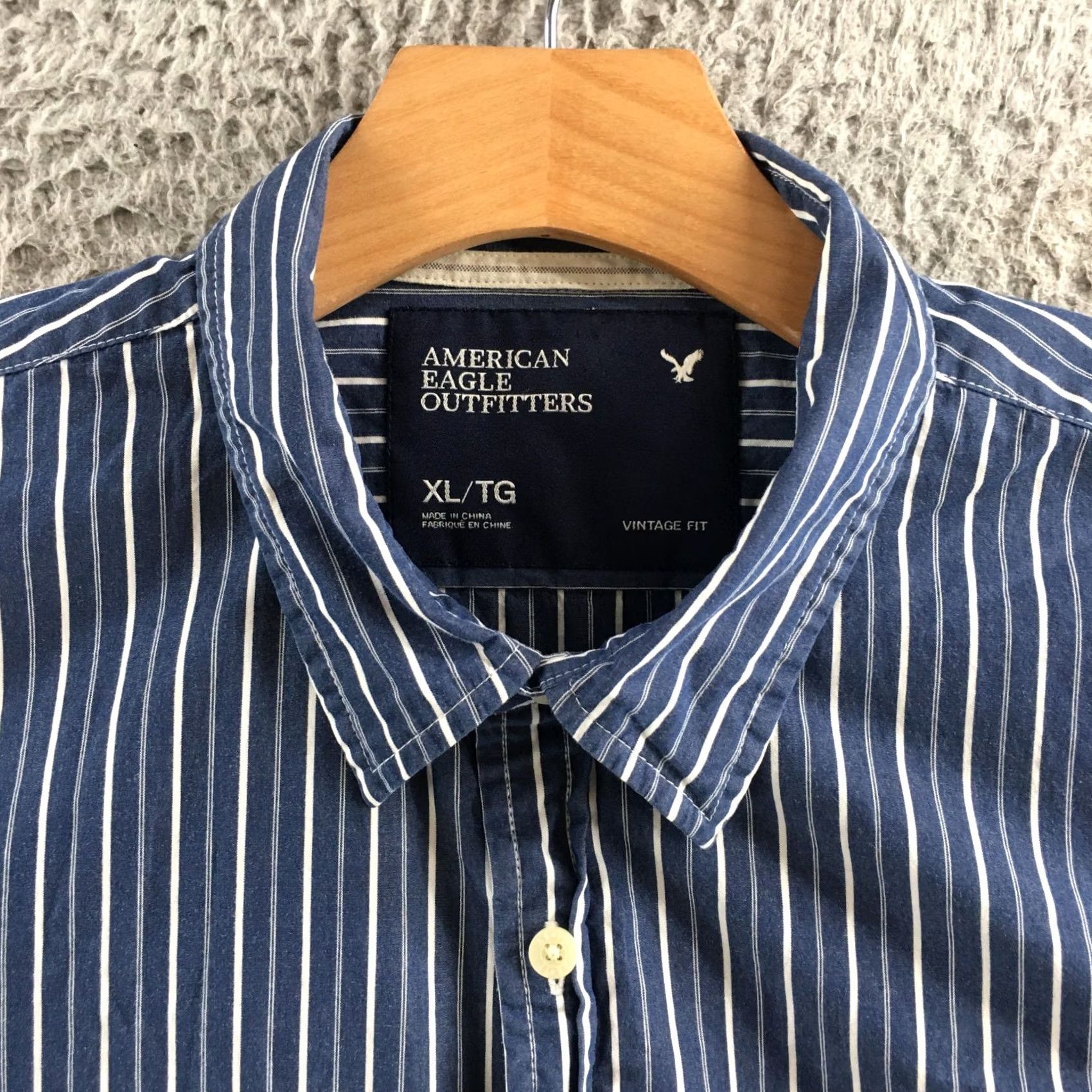 American Eagle Outfitters American Eagle Outfitters Button Up Shirt Mens XL Blue White Striped Vintage Fit Shirt Size US XL / EU 56 / 4 - 3 Thumbnail
