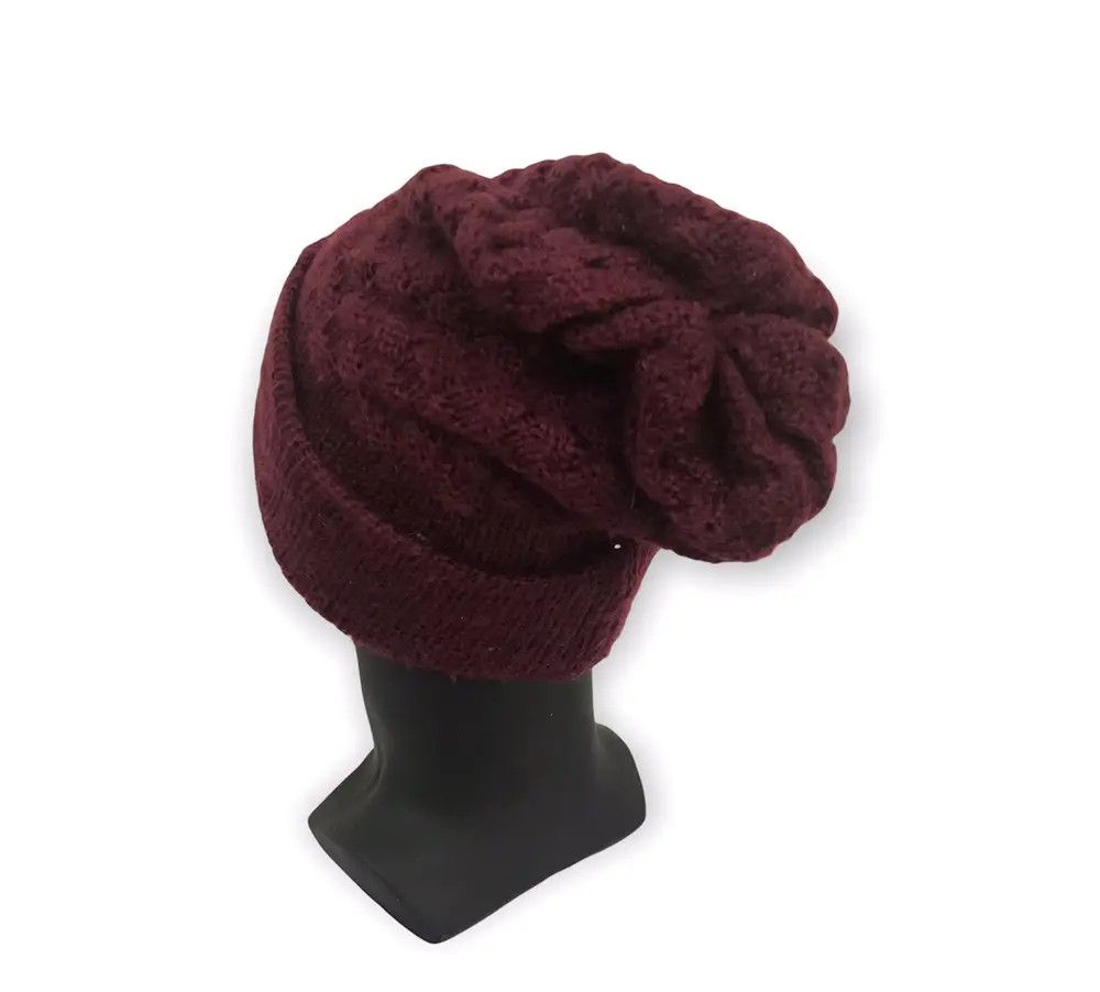 Japanese Brand × Vintage Japanese Brand Plain Knit Beanie Hat Size ONE SIZE - 3 Thumbnail