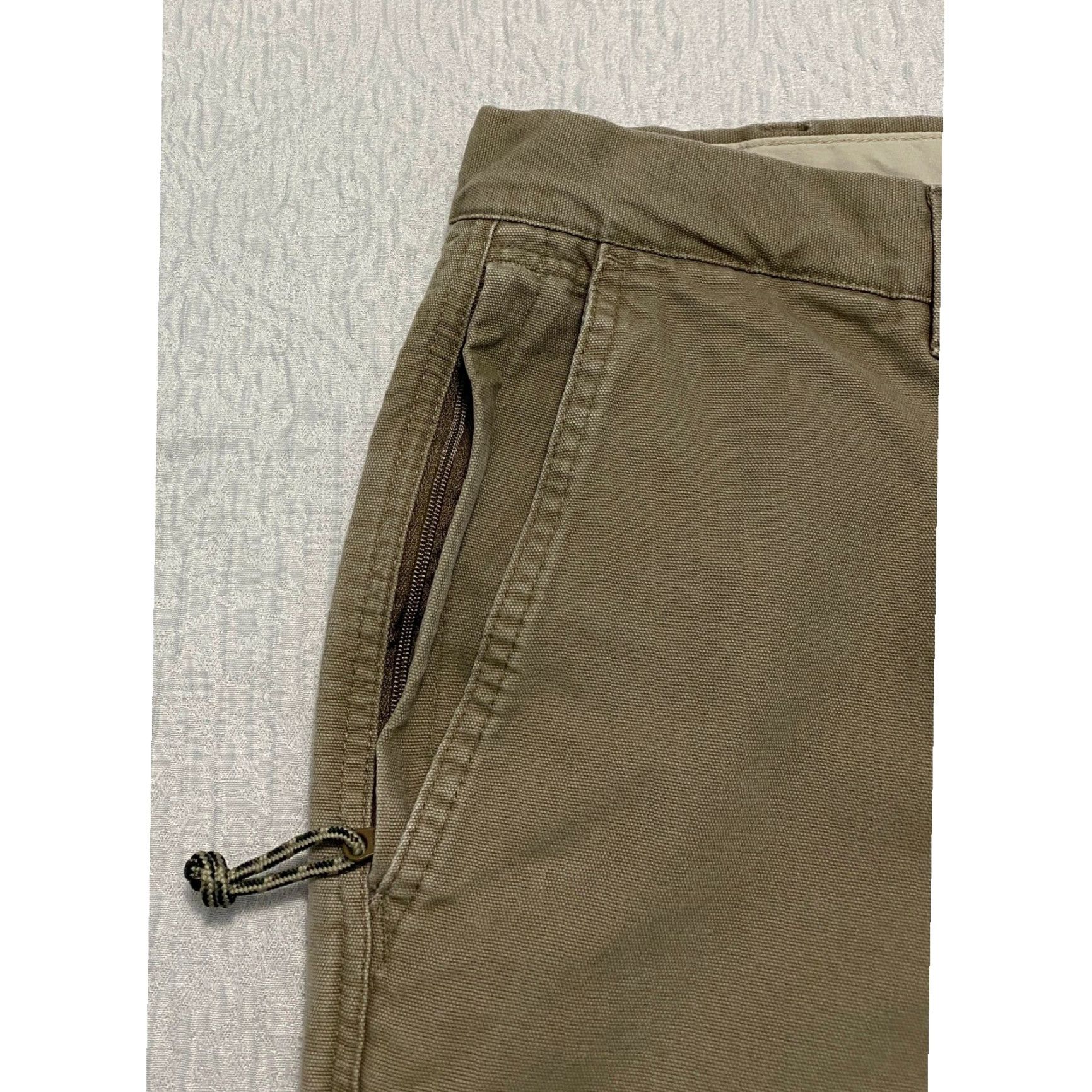Vintage Columbia Cargo Pants Mens 36 Beige Cotton Canvas Work Utility Straight Front Zip Button Pockets Logo Size US 36 / EU 52 - 2 Thumbnail