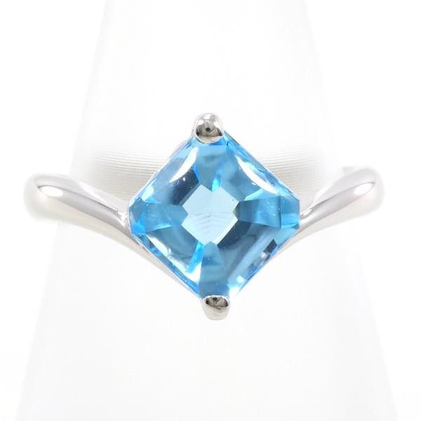 Other Other PT900 Platinum Ring with Blue Topaz, Size 9 Metal Ring in Excellent Condition Size ONE SIZE - 1 Thumbnail