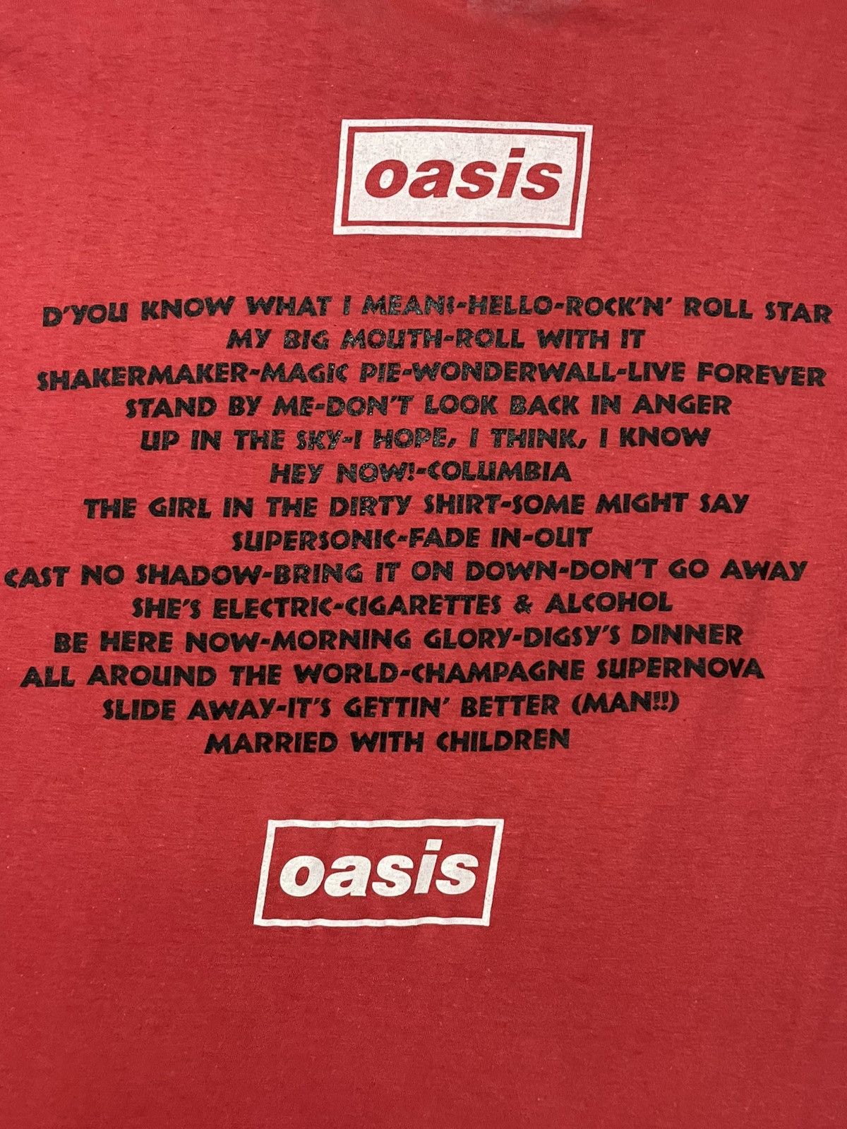 Vintage Vintage 90s Og Oasis Box Logo Top Song Single Stitch Tshirt Size US L / EU 52-54 / 3 - 17 Thumbnail