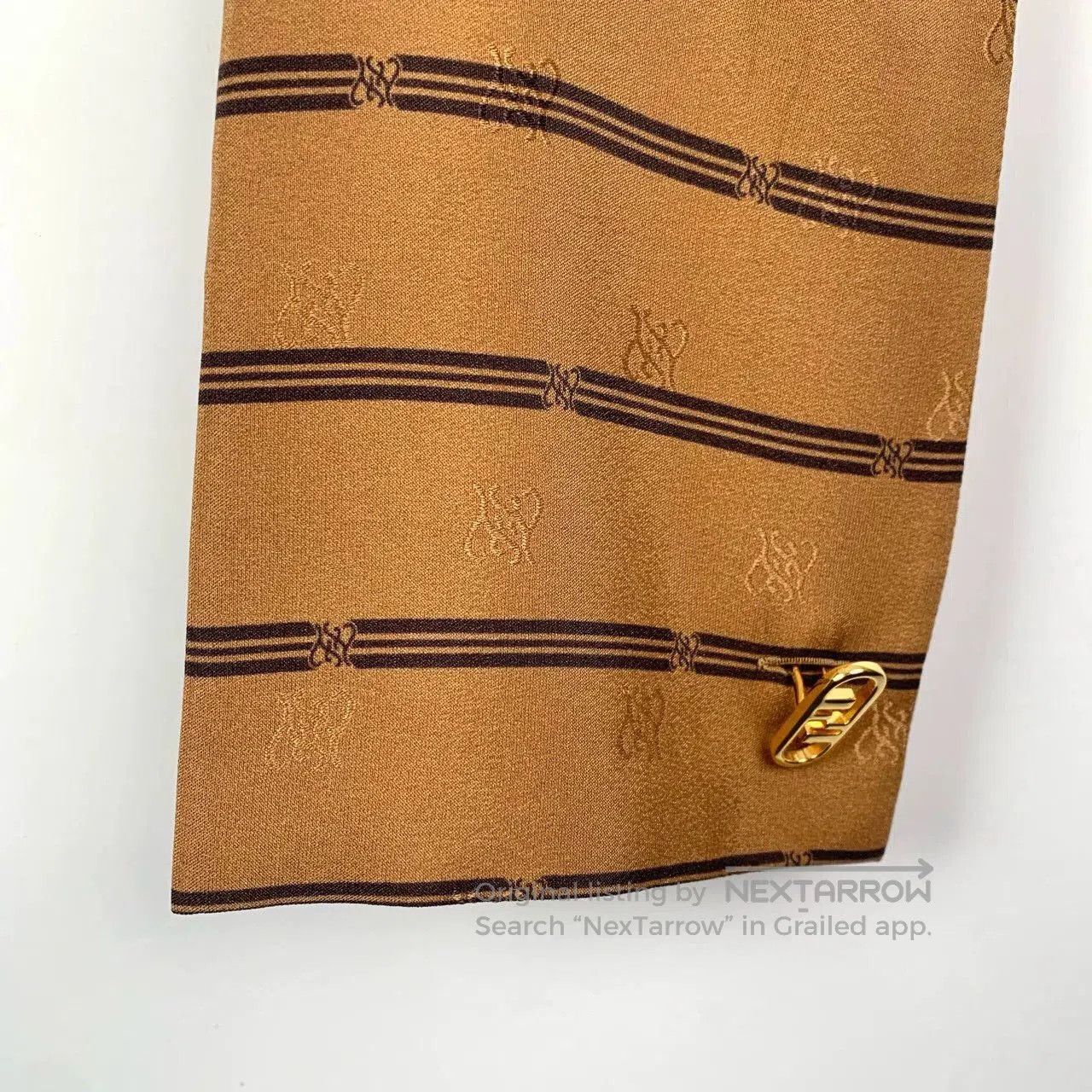 Fendi fendi brown striped silk long sleeve shirt. Size US M / EU 48-50 / 2 - 4 Thumbnail