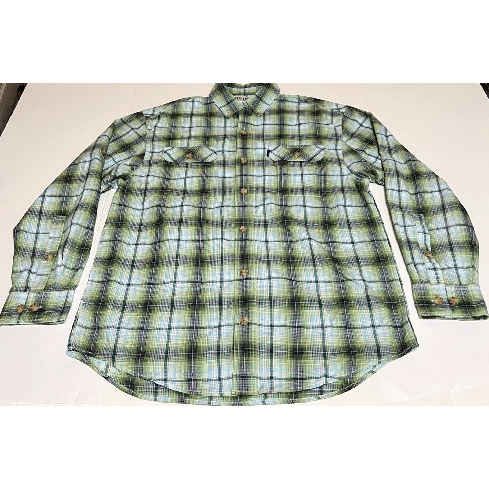 Vintage Duluth Mens M Long Sleeve Button-Down Green Plaid Shirt Polyester Size US M / EU 48-50 / 2 - 2 Thumbnail