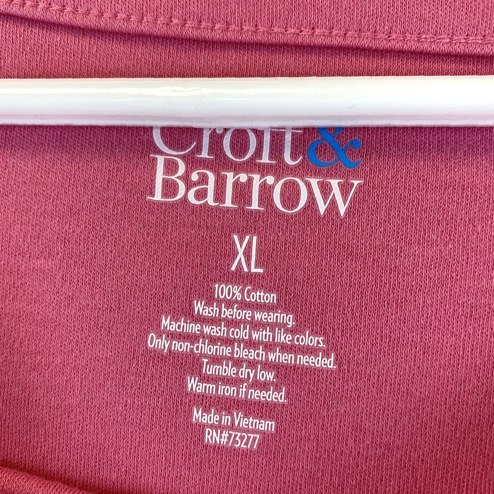 Croft & Barrow Croft & Barrow Shirt Womens XL Pink Long 3/4 Sleeve Round Neck Cotton / 77-55 Size XL / US 12-14 / IT 48-50 - 5 Thumbnail
