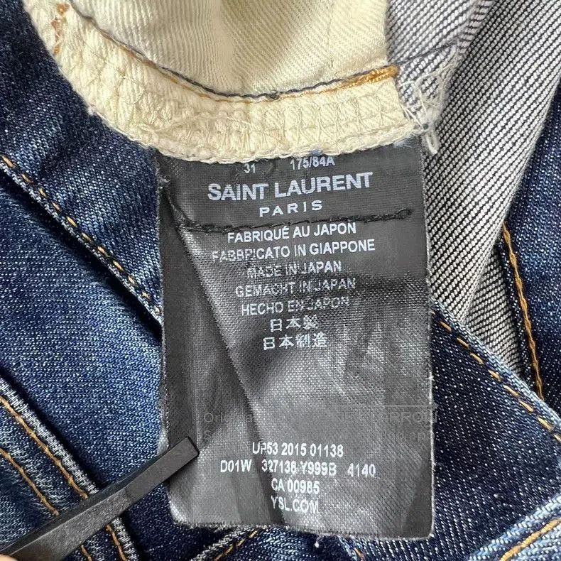 Saint Laurent Paris Saint Laurent Blue Ripped Cat Scratch Jeans. Size US 31 - 6 Thumbnail