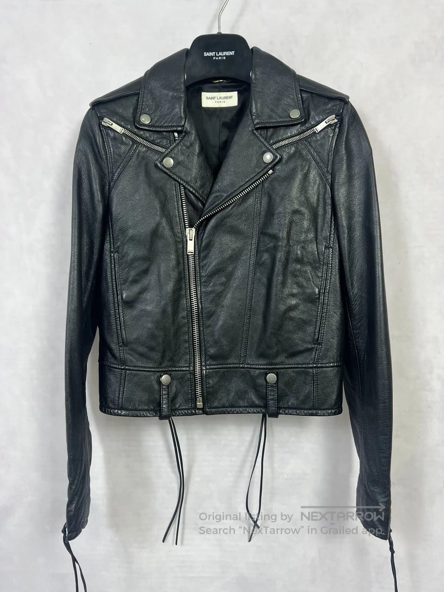 Saint Laurent Paris Black Saint Laurent Motorcycle Leather Jacket. Size US S / EU 44-46 / 1 - 1 Thumbnail