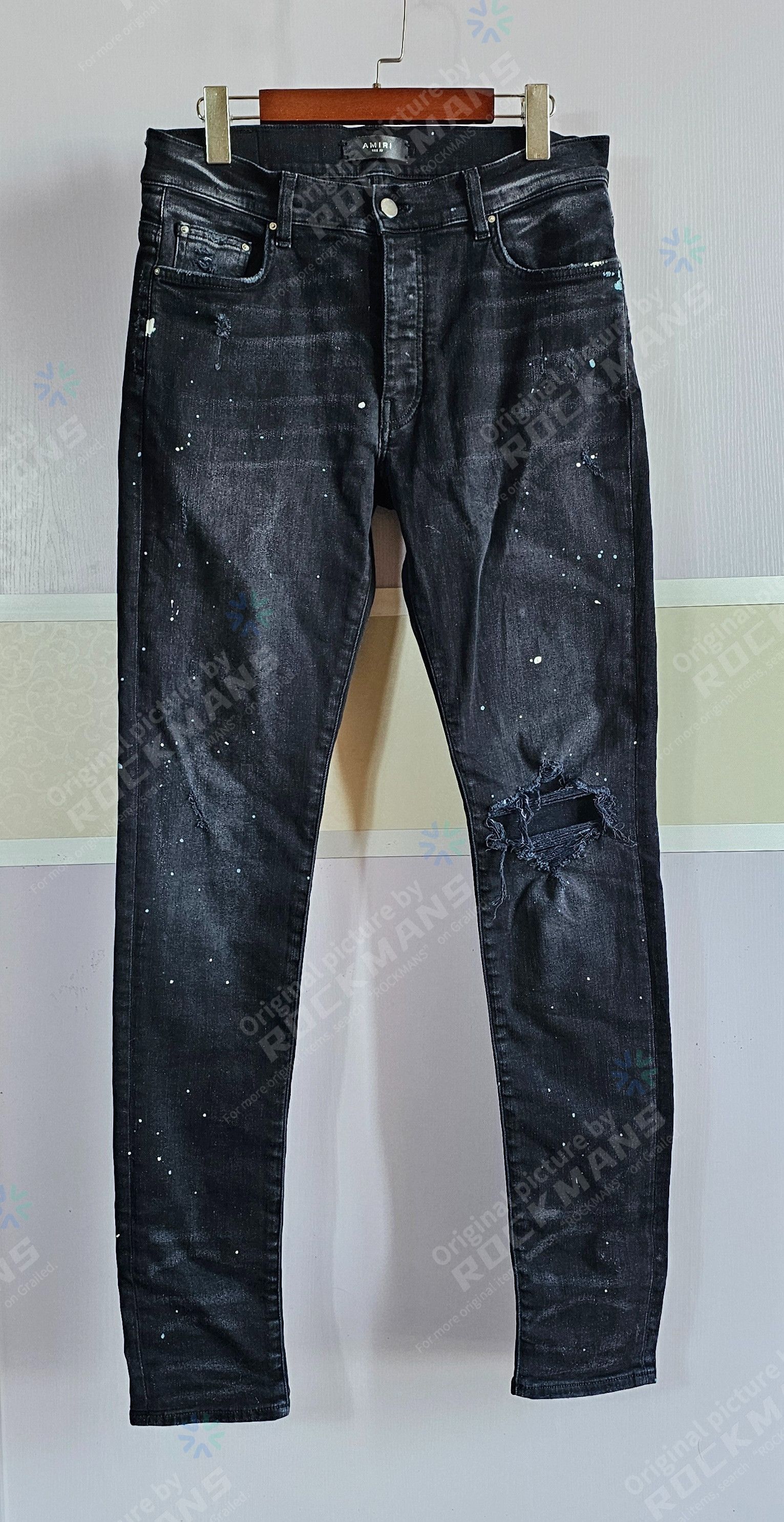 Amiri Amiri Men's Paint Splatter Point Rip Jeans Size 34 Size US 32 / EU 48 - 1 Thumbnail