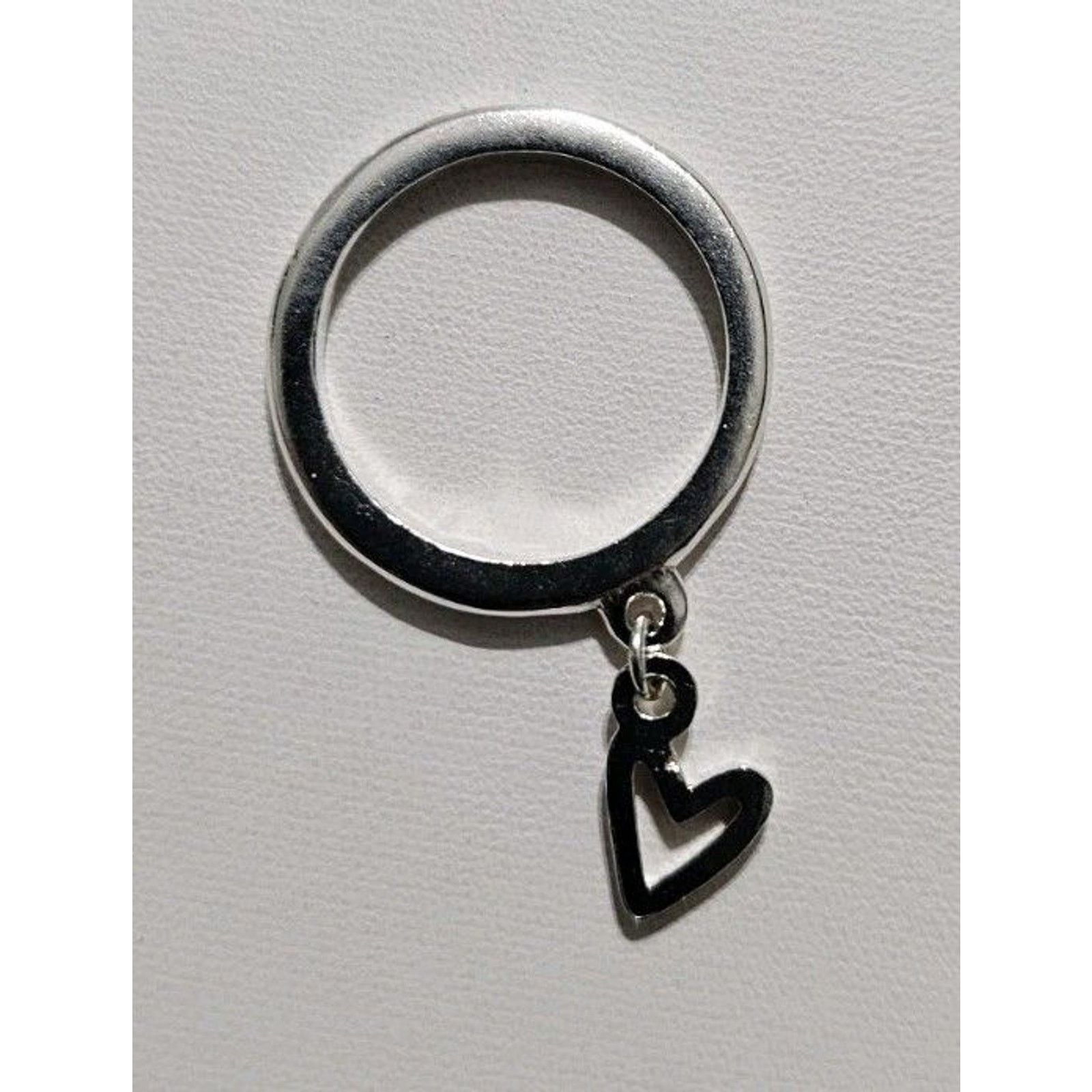 Other Sterling Silver Dangle Heart Ring 925 Size 6.5 Size ONE SIZE - 7 Thumbnail