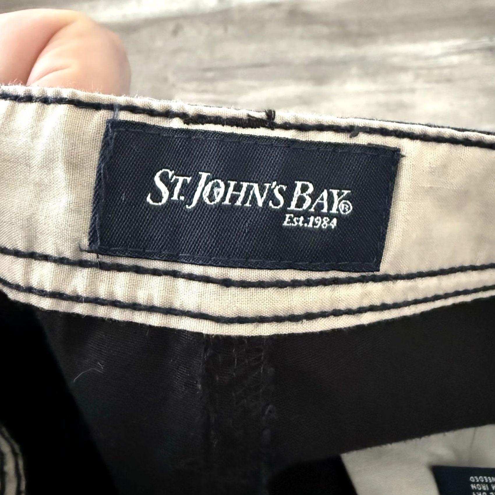 Vintage St. John's Bay Cargo Shorts Mens 38 Black 100% Cotton NEW Size US 38 / EU 54 - 2 Thumbnail