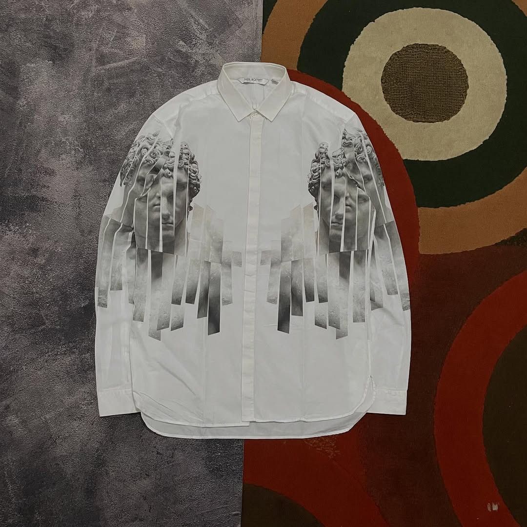 Neil Barrett Neil Barret Long Sleeve Shirt White Size US L / EU 52-54 / 3 - 1 Thumbnail