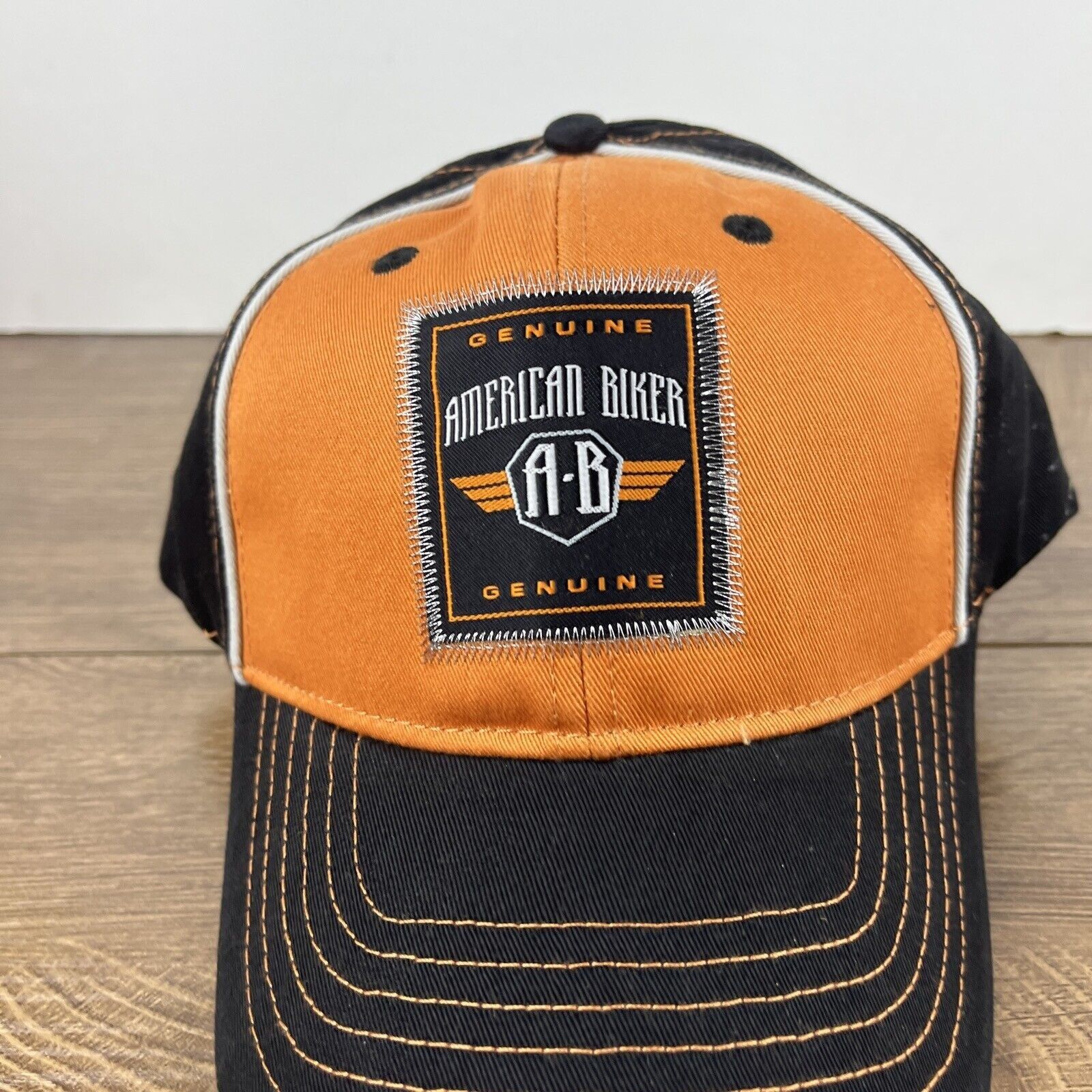 Other American Biker Hat American Biker Orange Hat Adjustable Adul Size ONE SIZE - 6 Thumbnail