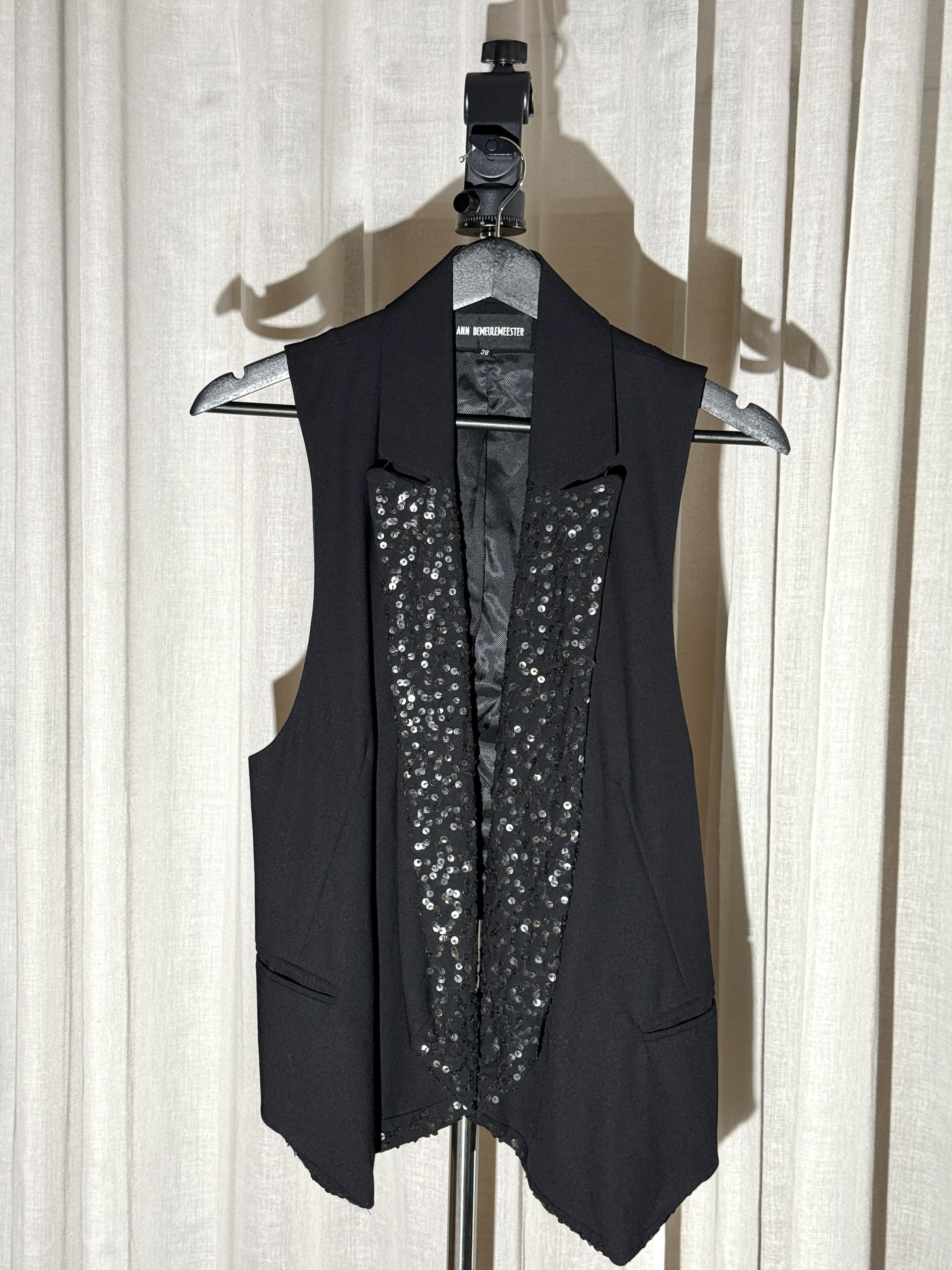 Ann Demeulemeester Ann Demeulemeester Matte Sequin Lined Waistcoat Size 38R - 1 Thumbnail