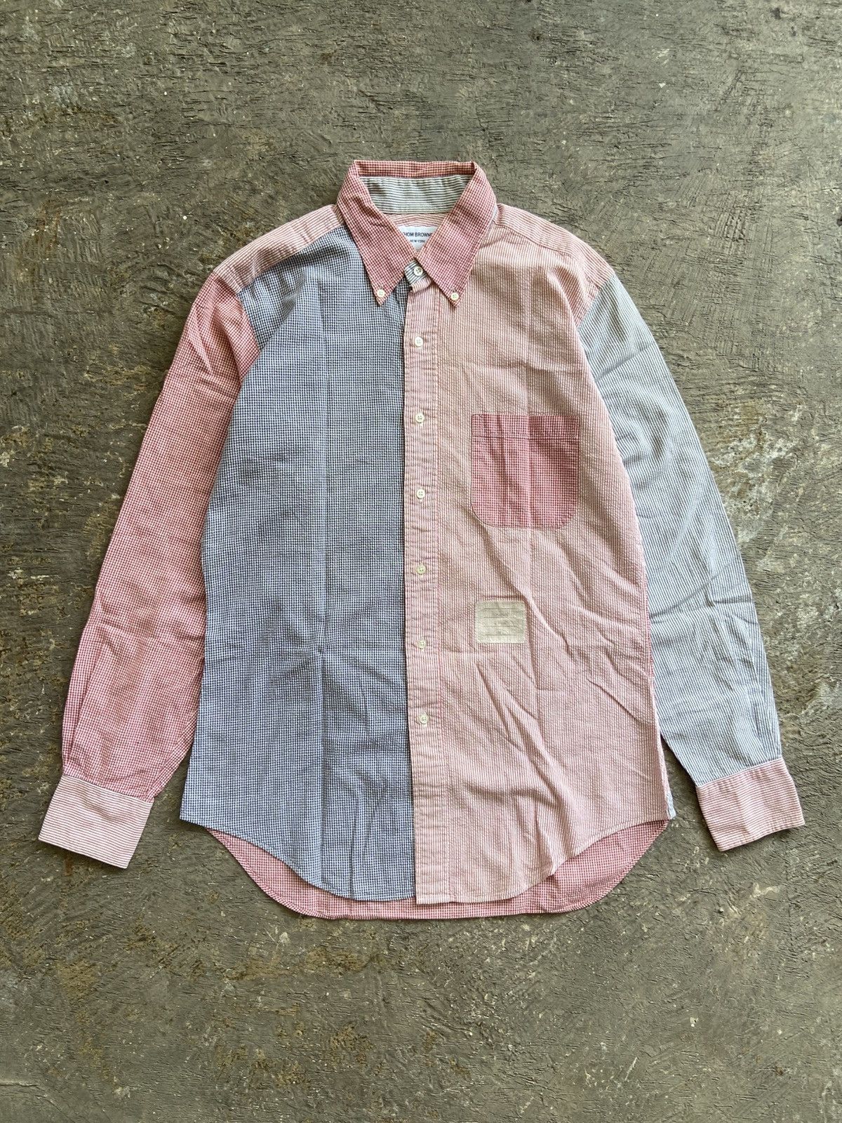 Thom Browne Thom Browne - Patchwork Multi Color Button Ups Shirt Size US L / EU 52-54 / 3 - 1 Thumbnail