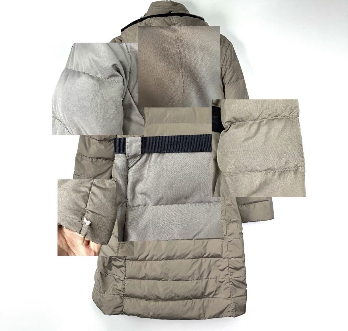 Moncler Moncler Women's Taupe Long Waist Down Jacket with Belt K12 Size XS / US 0-2 / IT 36-38 - 8 Thumbnail