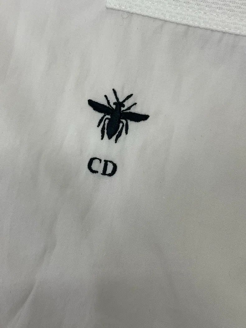 Dior Dior White little bee embroidered shirt Size XXS / US 00 / IT 34 - 3 Thumbnail