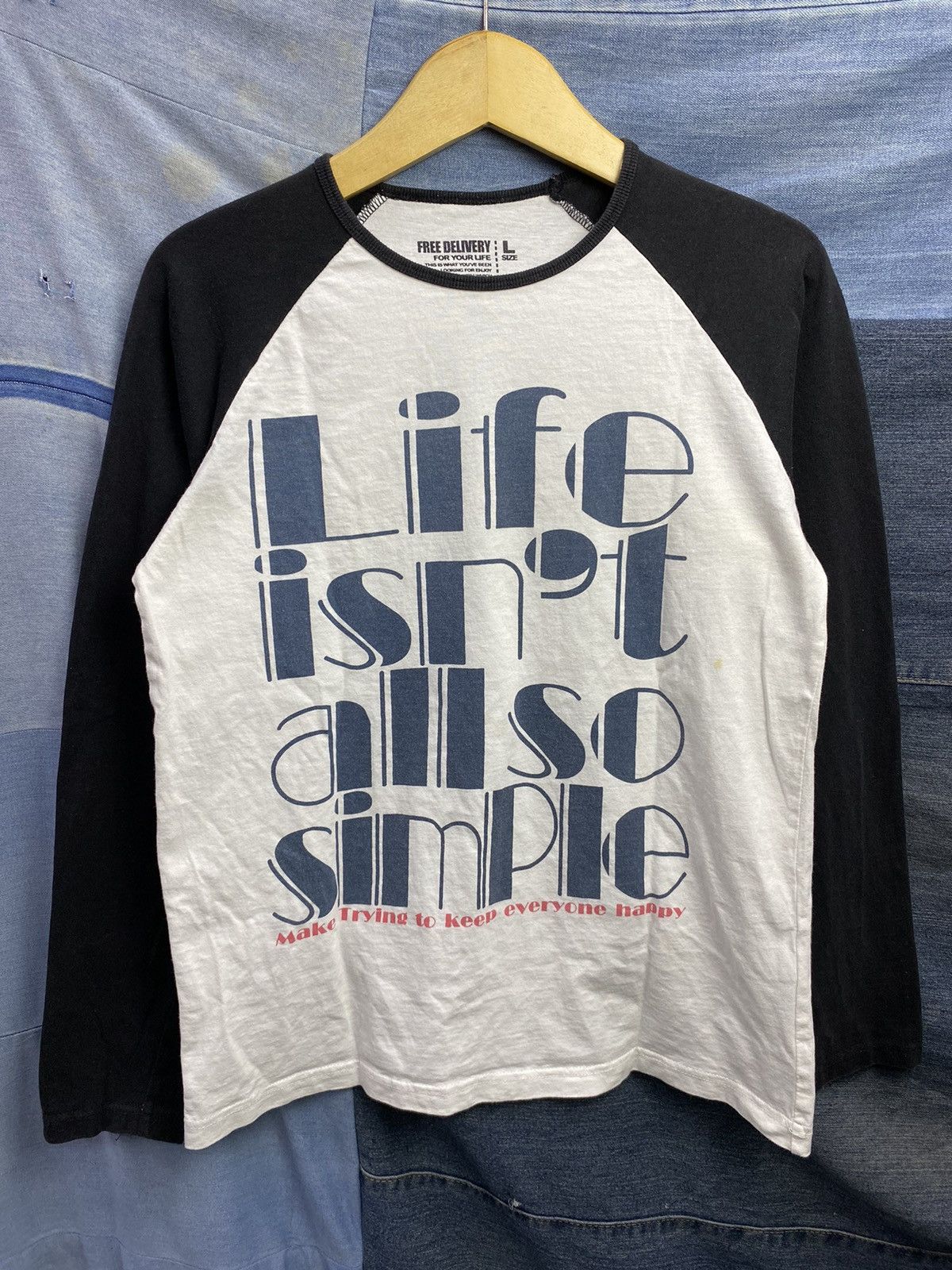If Six Was Nine × Japanese Brand 2000s life is simple longsleeve style Size US M / EU 48-50 / 2 - 2 Thumbnail