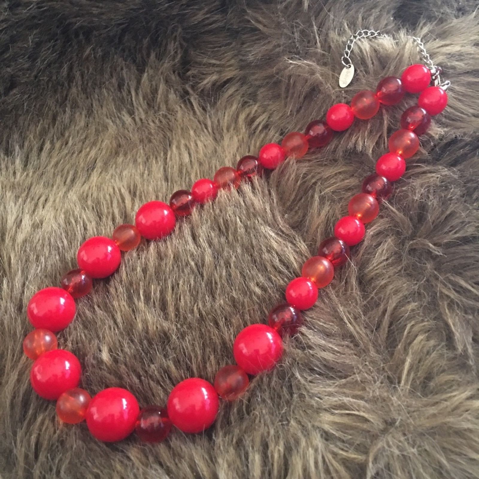 Vintage Vintage Claire’s red tone chunky bead necklace Size ONE SIZE - 6 Thumbnail