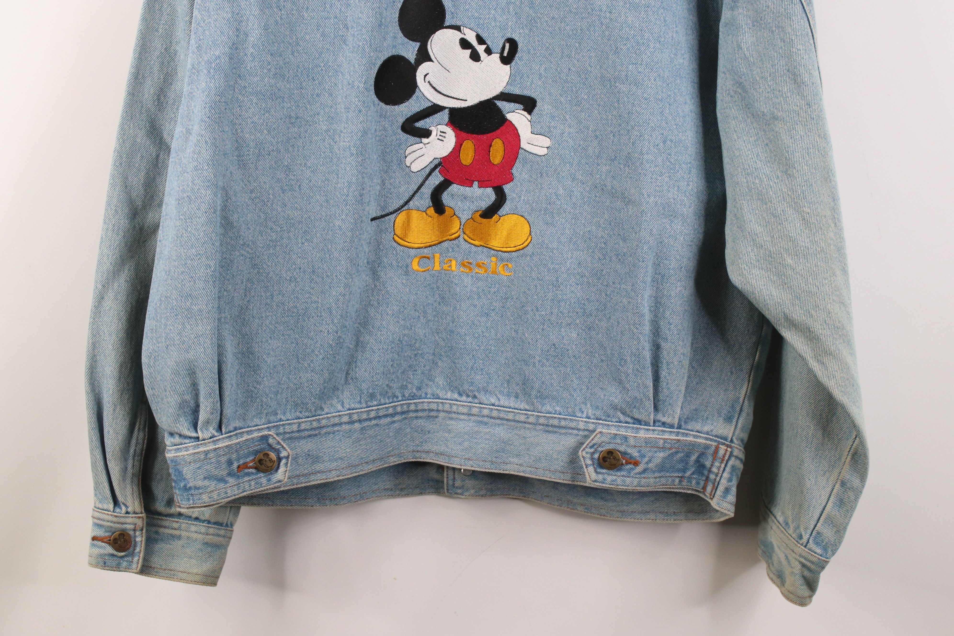 Disney Vintage 90s Disney Mickey Mouse Denim Trucker Jacket Blue Size US M / EU 48-50 / 2 - 15 Thumbnail
