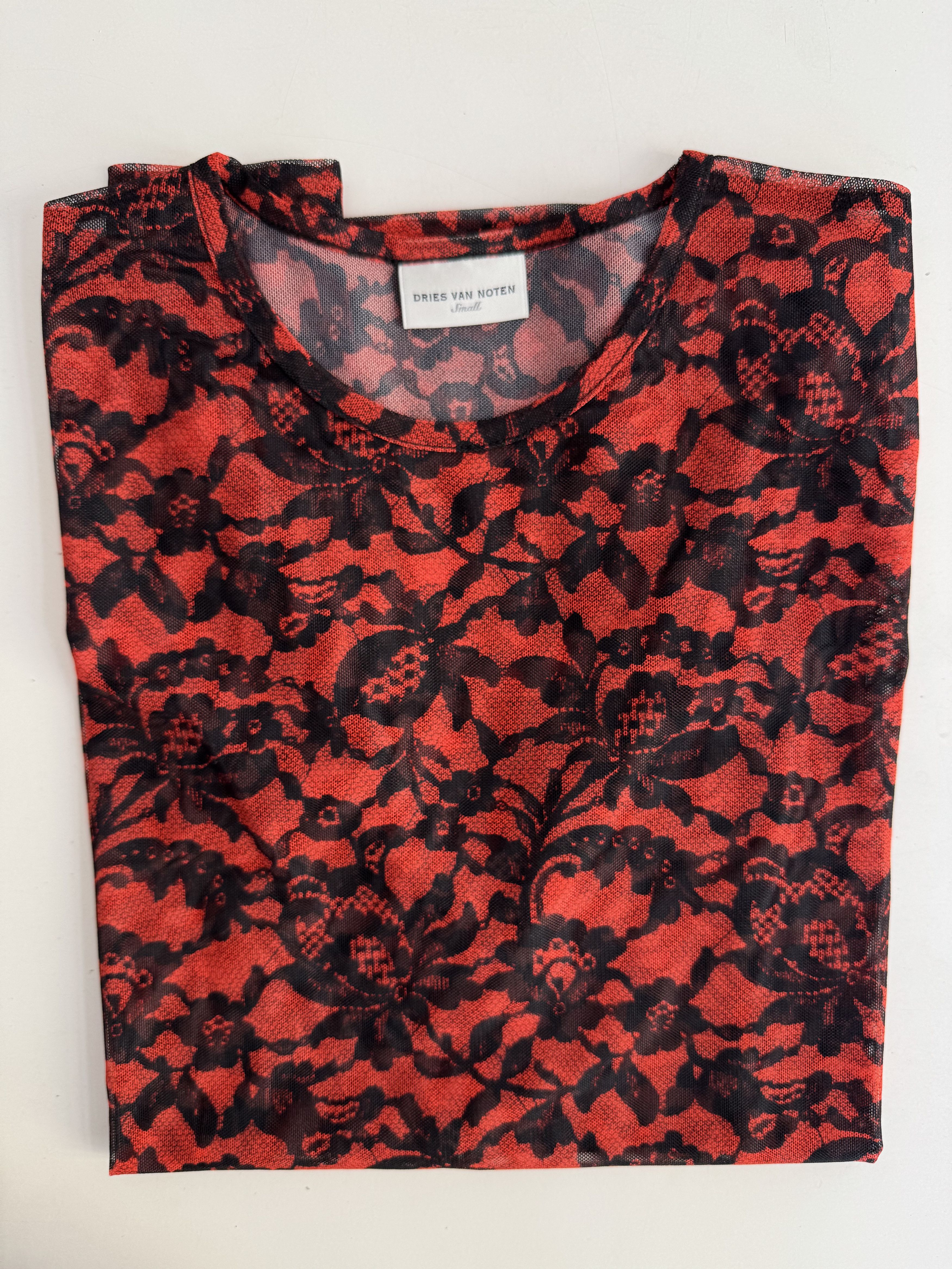 Dries Van Noten Floral Stretch Mesh Top Size S / US 4 / IT 40 - 6 Thumbnail