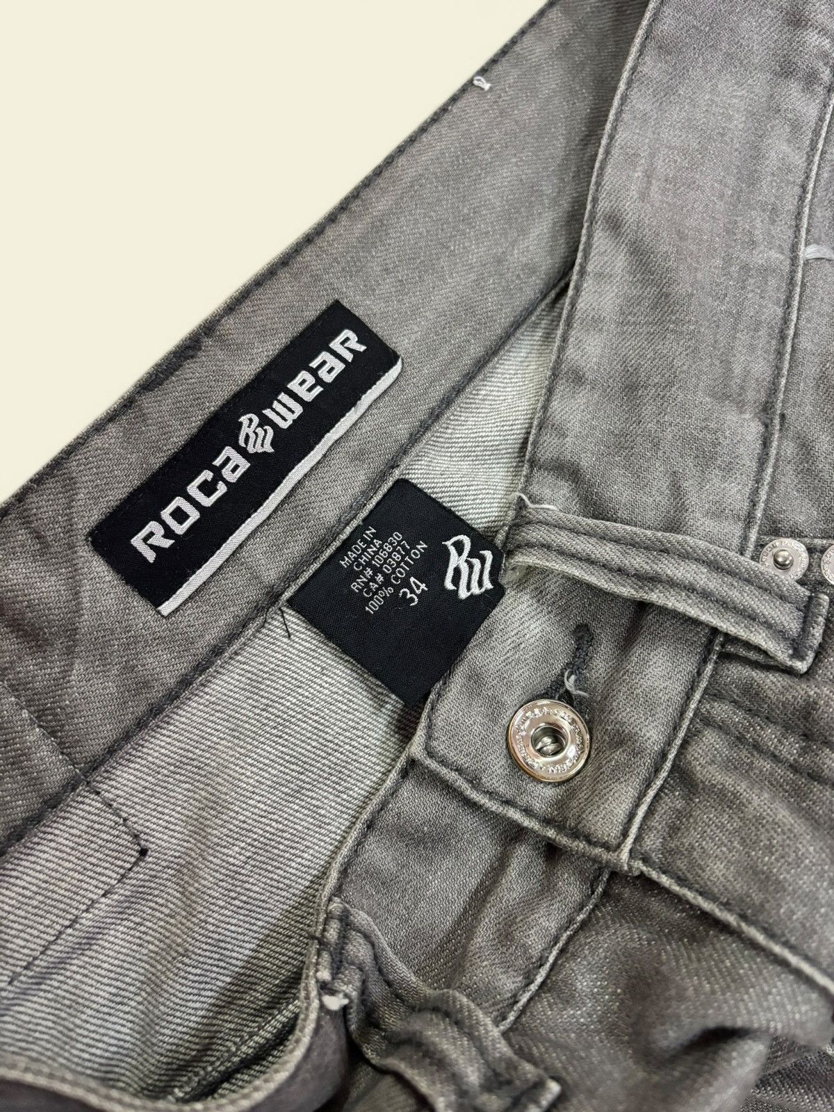 Rocawear Grunge Rocawear Baggy Ultility Dirty Washed Jeans Size US 34 / EU 50 - 11 Thumbnail