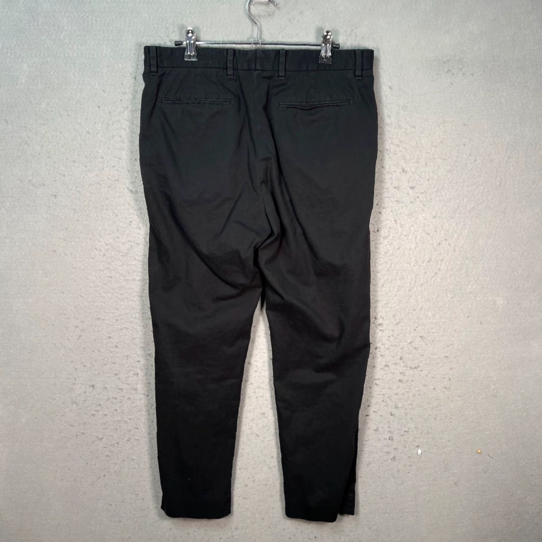 Allsaints AllSaints Mens Pants Black Cotton Slim Fit Chino Tapered Leg Flat Front 30 Inseam 25 Casual N/A Size US 30 / EU 46 - 2 Thumbnail