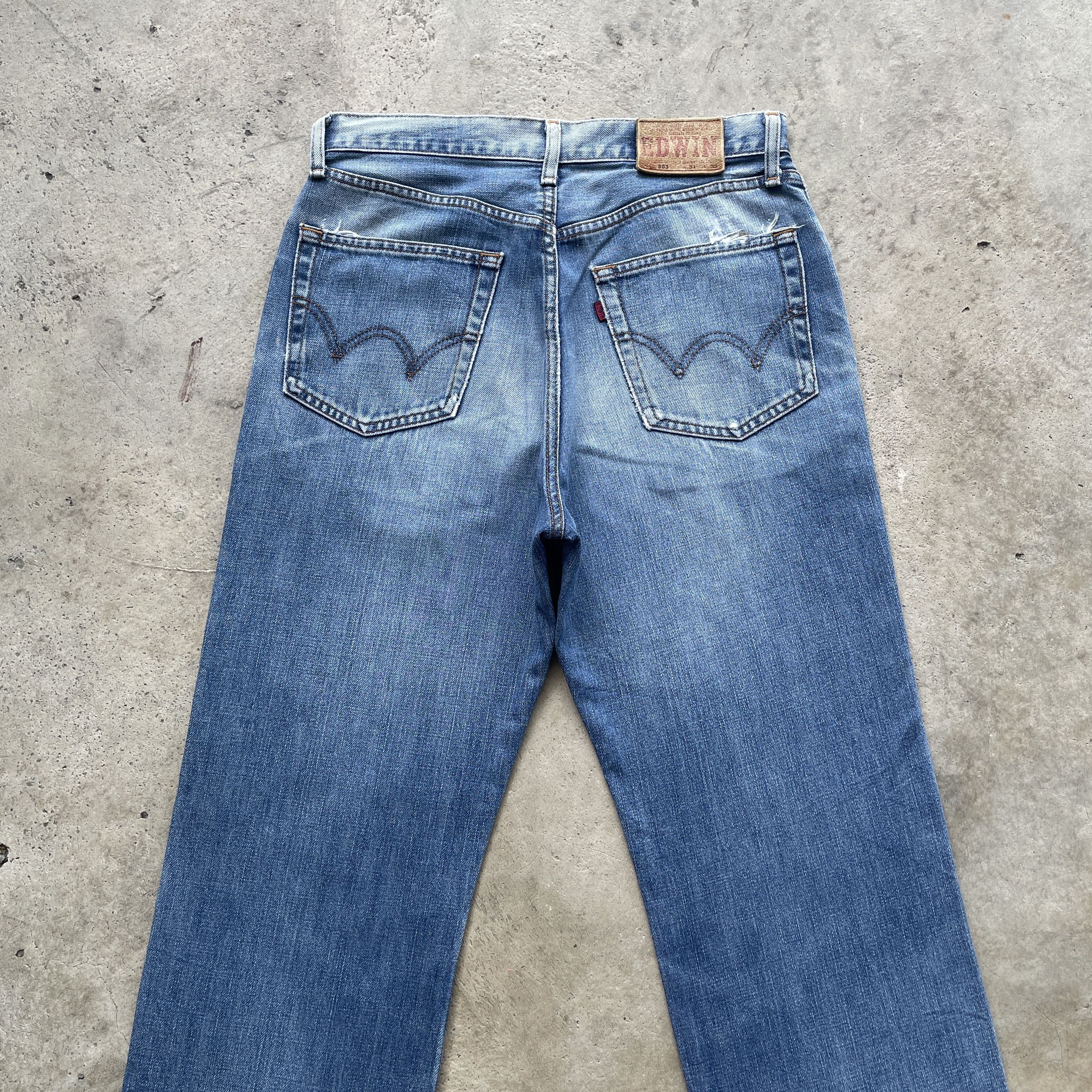 Edwin × Japanese Brand VINTAGE EDWIN 503 REGULAR DEMIM PANTS FADED JEANS W30x28.5 Size US 30 / EU 46 - 9 Thumbnail