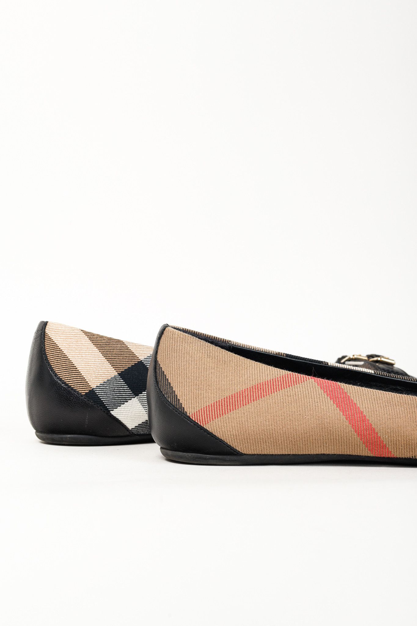 Burberry Burberry Avonwick House Check Leather-Trim Ballerina Flats Size US 9.5 / IT 39.5 - 8 Thumbnail