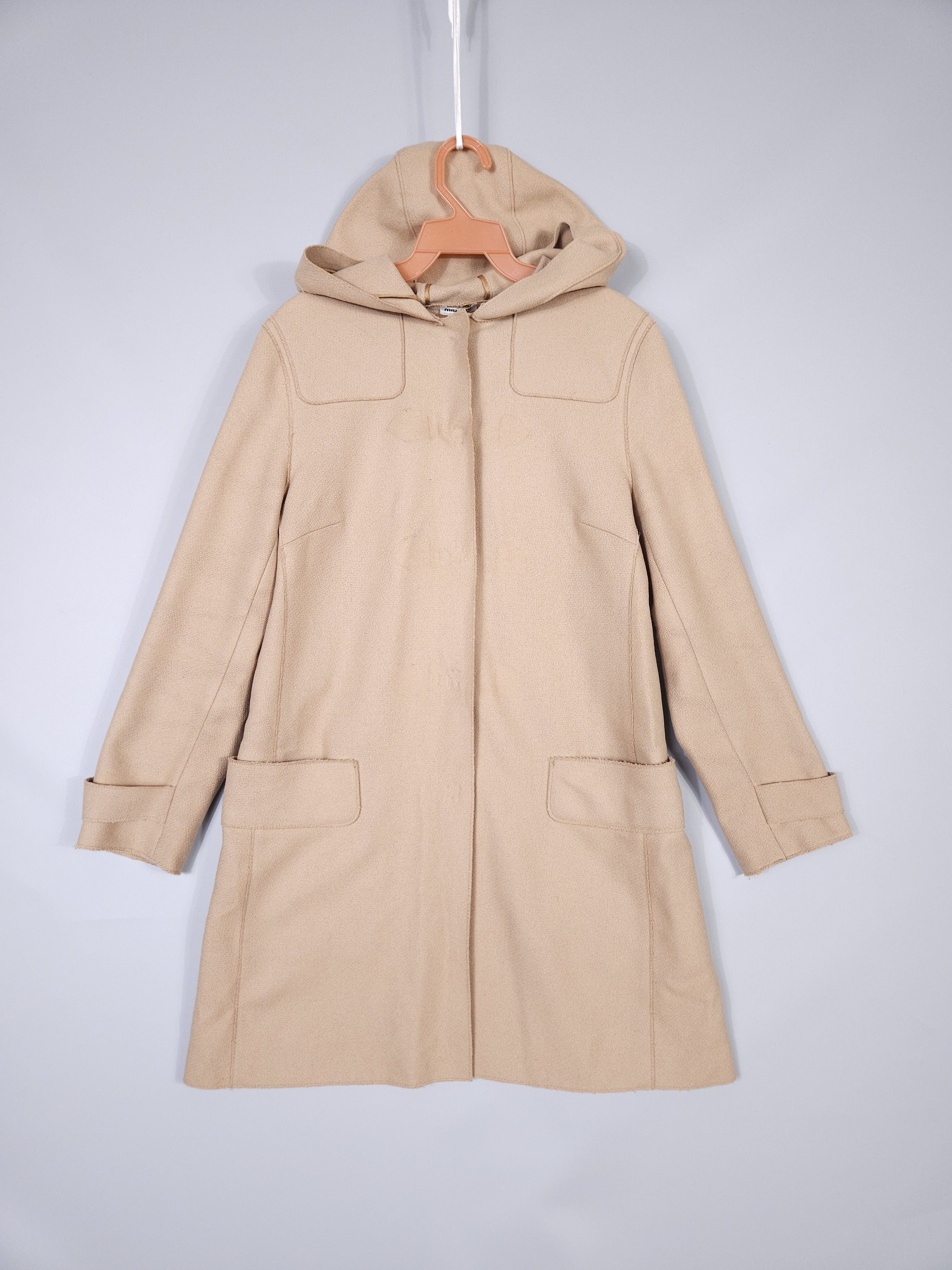 Miu Miu Miu Miu Duffle Coat Snaps Unlined Wool Hooded Camel Size M / US 6-8 / IT 42-44 - 1 Thumbnail