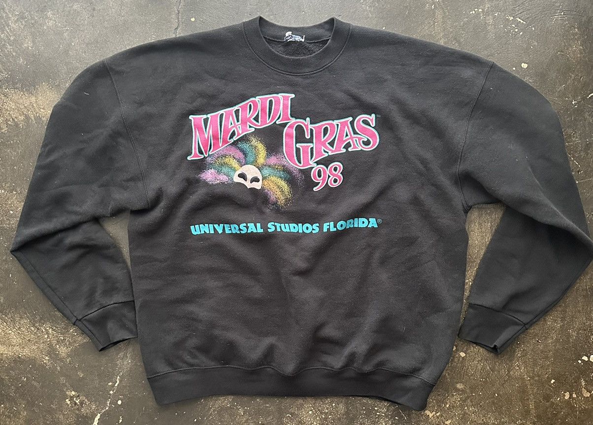 image of 1998 Vintage Mardi Gras Universal Studios Black Crewneck, Men's (Size XL)