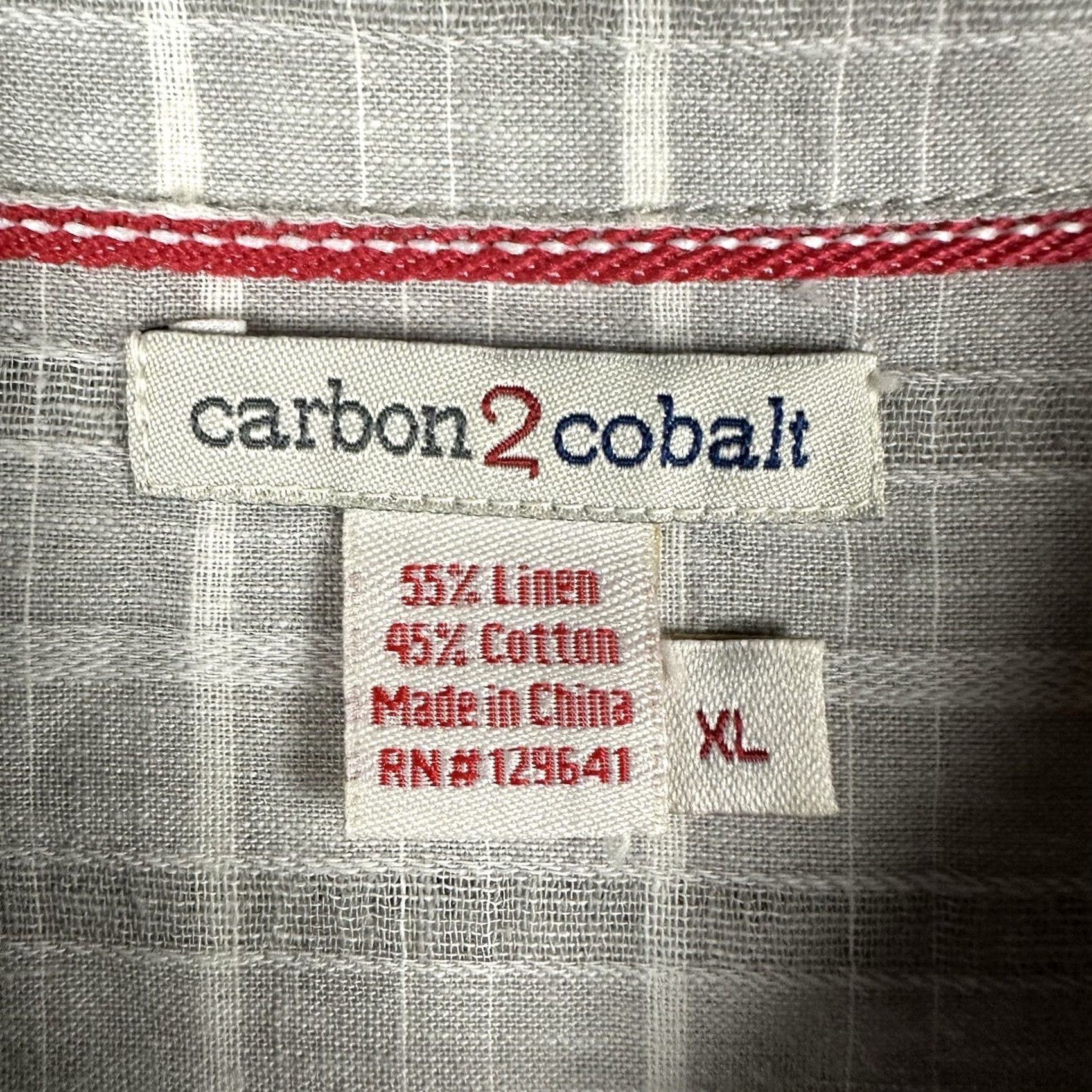 Carbon2Cobalt Carbon 2 Cobalt Shirt Mens XL Gray Plaid Linen Blend Long Sleeve Button Up EUC Size US XL / EU 56 / 4 - 4 Thumbnail