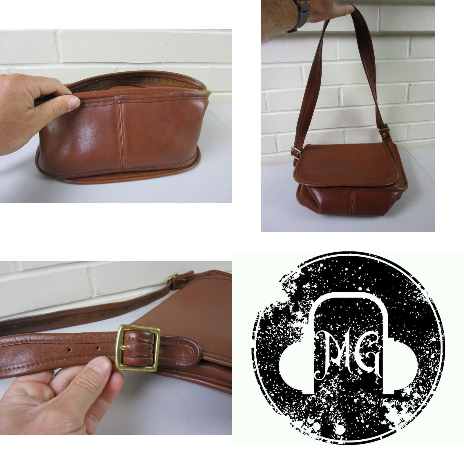 VINTAGE Coach Leather Shoulder Bag #9170 NYC 1990s Brown Satchel 